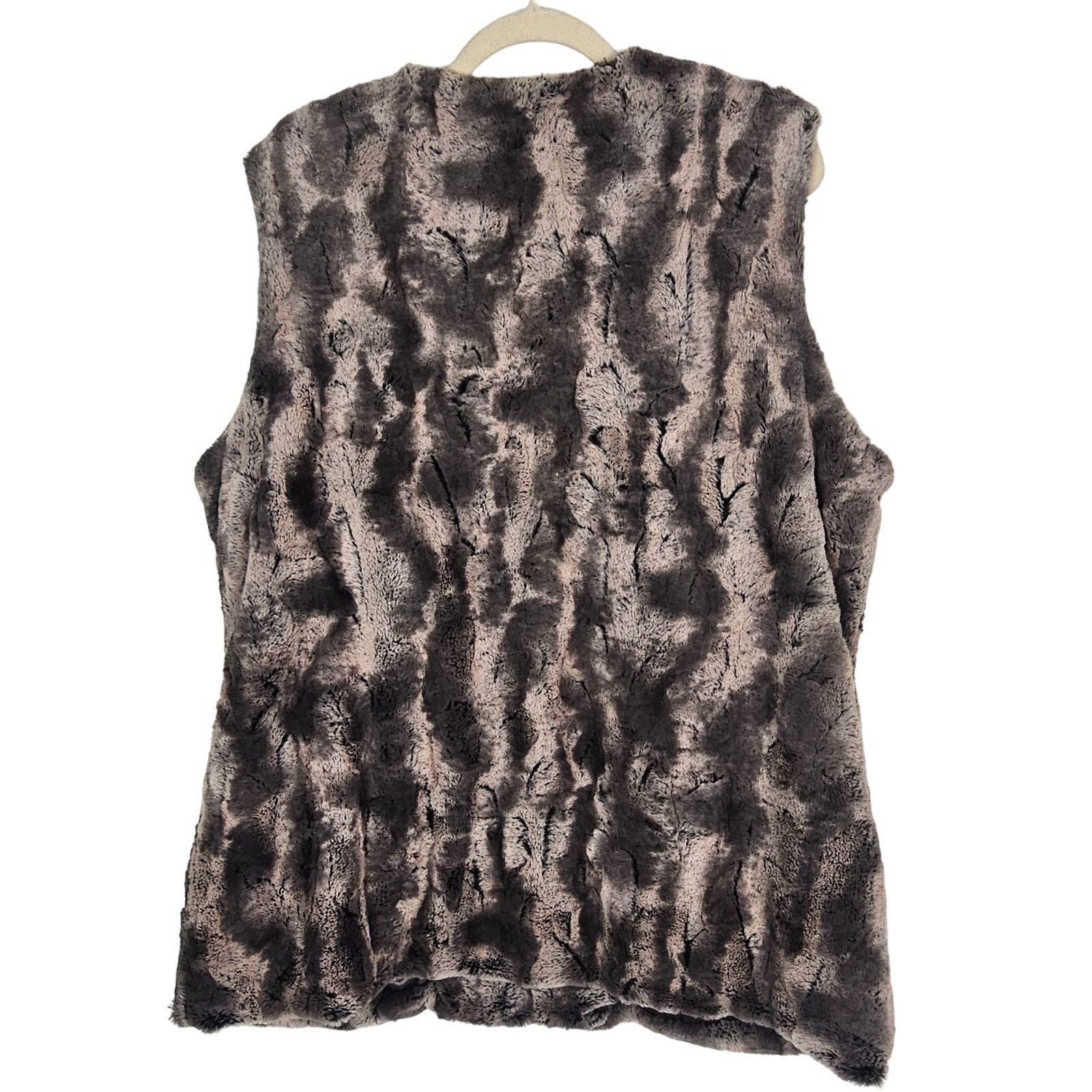 Adrianna Papell Adrienne Landau Womens Faux Fur Animal Print Vest Size 1X Size XL / US 12-14 / IT 48-50 - 8 Thumbnail