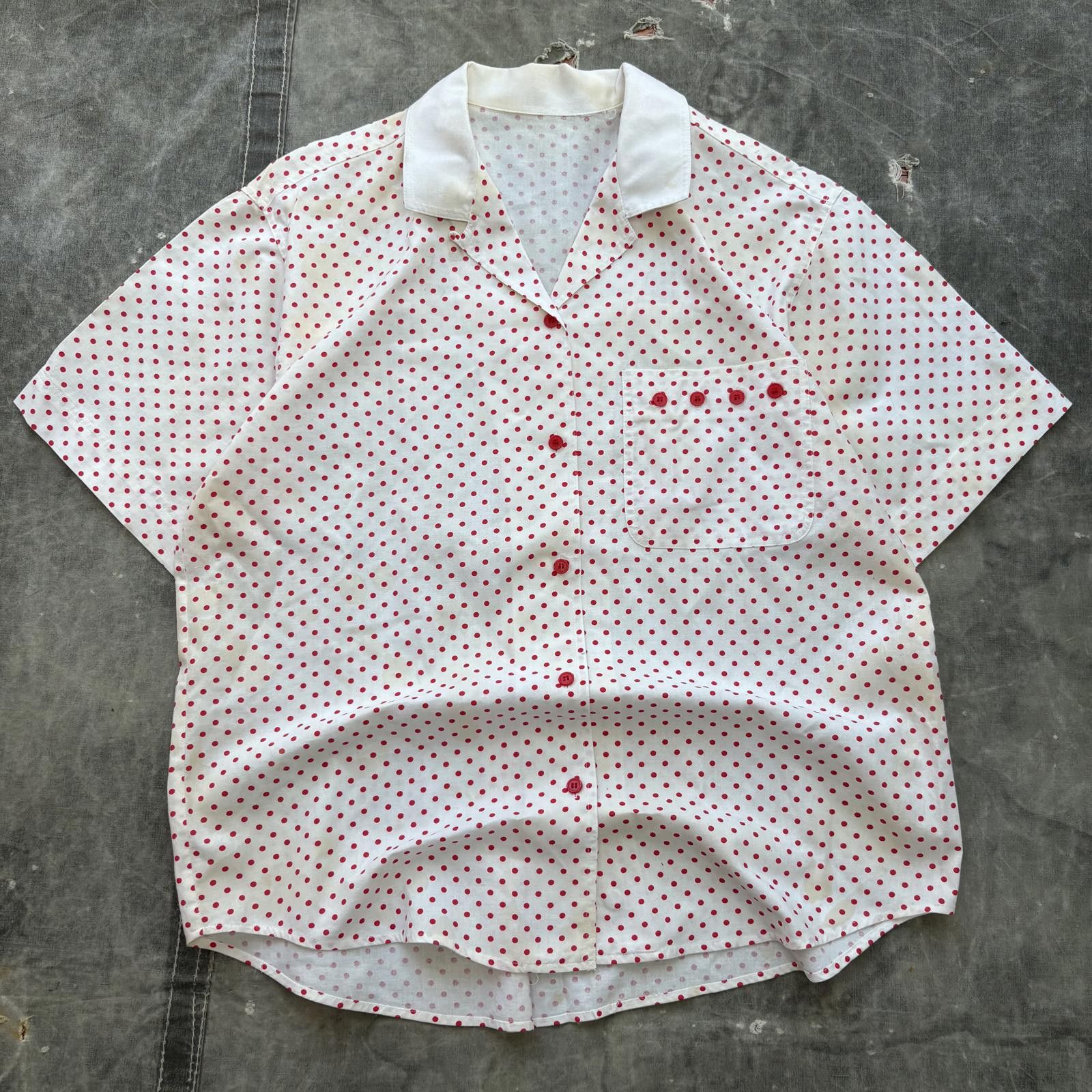 Vintage Vintage 60s Unique Polka Dot Loop Collar Button Up Shirt Size US L / EU 52-54 / 3 - 1 Thumbnail