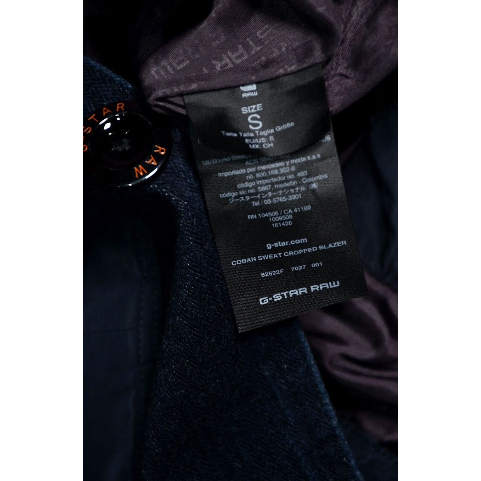 G-Star G-Star Coban Sweat Cropped Blazer Indigo Jersey Herringbone Mens S Blue Vintage No Size US S / EU 44-46 / 1 - 6 Thumbnail