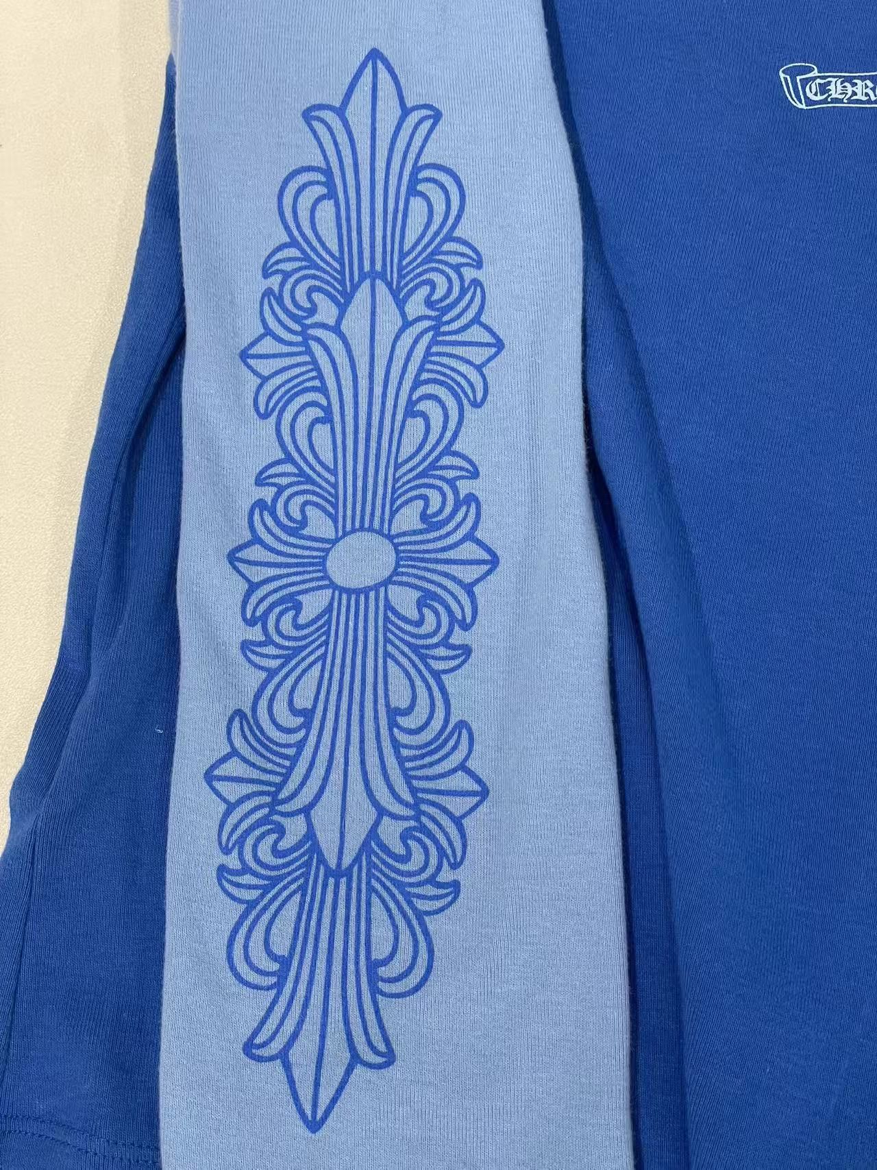 Chrome Hearts Chrome Hearts Blue Floral Long Mid Sleeve Babyshirt Size M / US 6-8 / IT 42-44 - 5 Thumbnail
