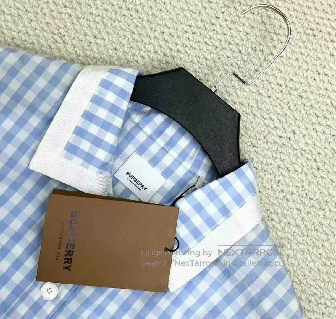 Burberry burberry blue and white check short sleeve shirt. Size US L / EU 52-54 / 3 - 3 Thumbnail
