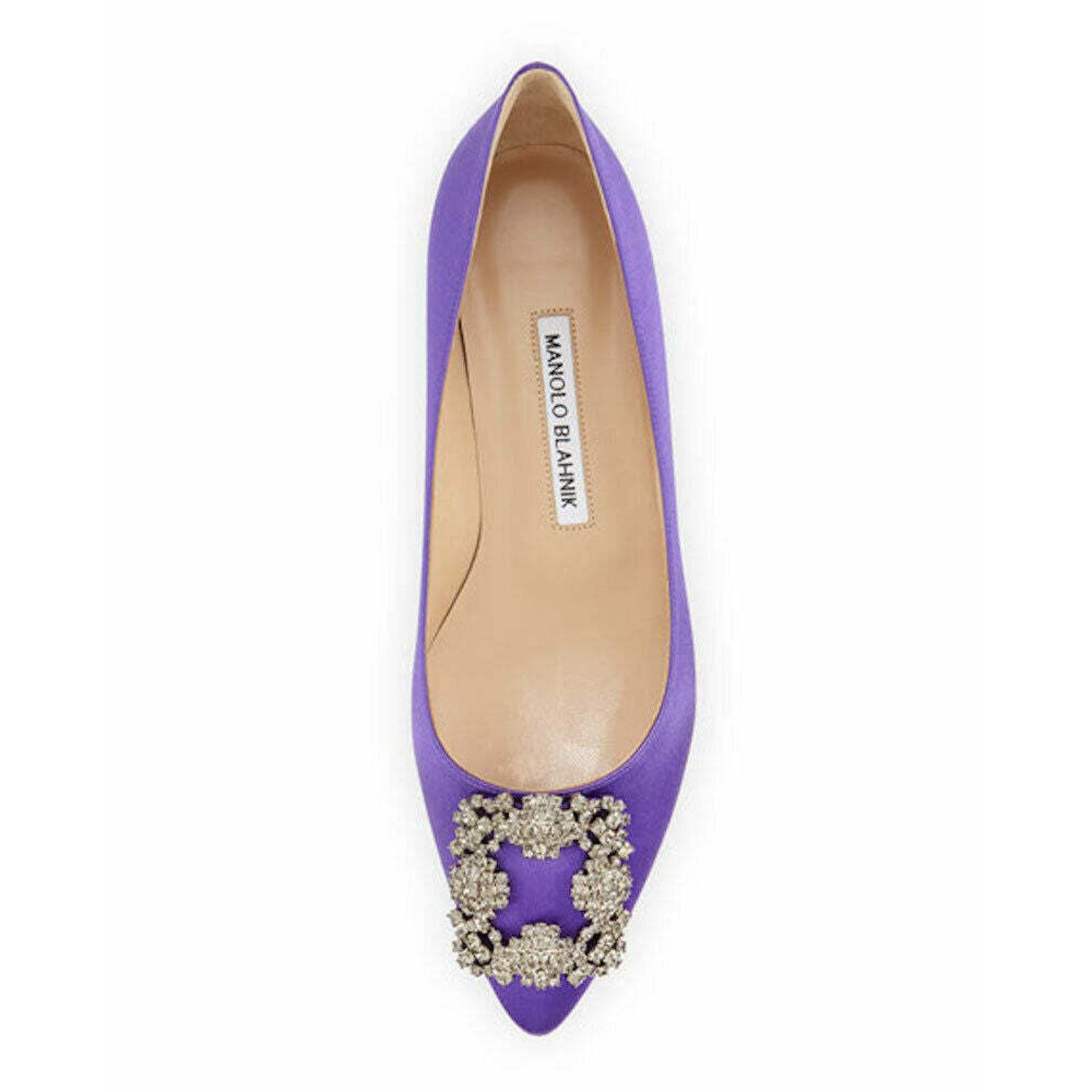 Manolo Blahnik Hangisi Satin Jewel Buckle Ballerina Ballet Flat 36 Size US 6 / IT 36 - 6 Thumbnail