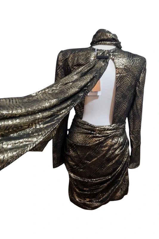 Redemption REDEMPTION SilkMix Metallic Dress DetachableTrainScarf Size M / US 6-8 / IT 42-44 - 6 Thumbnail