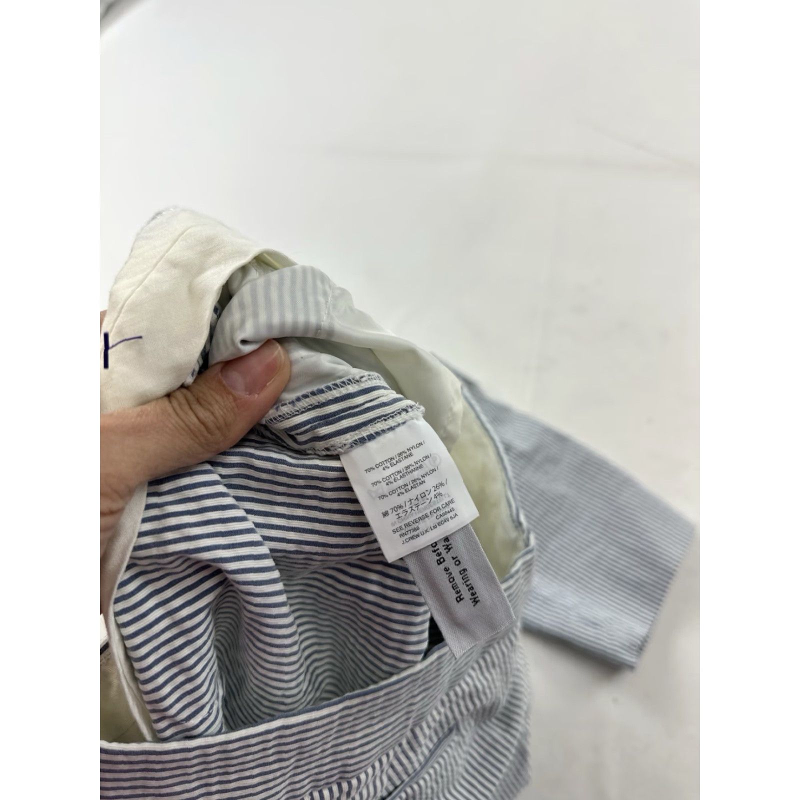 J.Crew VINTAGE J.Crew Women's Chino Pants Size 0 Mid Rise Straight Leg Striped Blue White Casual Size 25" / US 0 / IT 36 - 4 Thumbnail