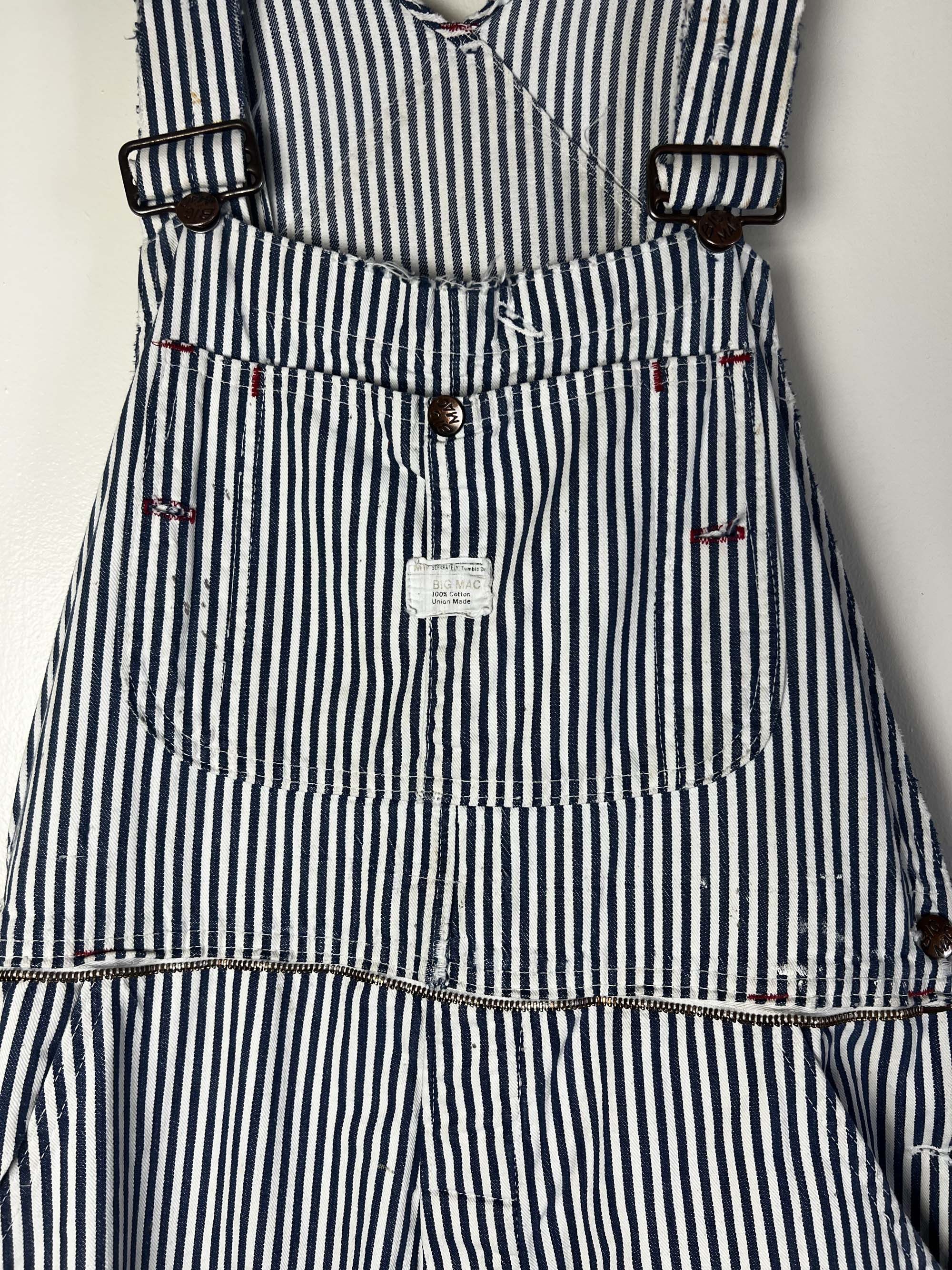 Big Mac Vintage 60s BIG MAC Double Knee Bib Overall Hickory Railroad Size US 36 / EU 52 - 4 Thumbnail