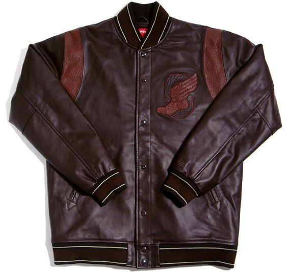 Supreme Supreme AW05 Wing Foot Leather Varsity Jacket Brown Size US M / EU 48-50 / 2 - 10 Thumbnail