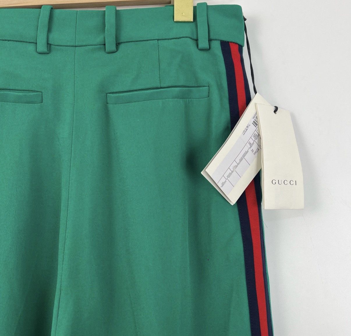 Gucci Gucci/Side Red & Green Stripe Wide-Leg Suit Pants K12 Size 26" / US 2 / IT 38 - 6 Thumbnail