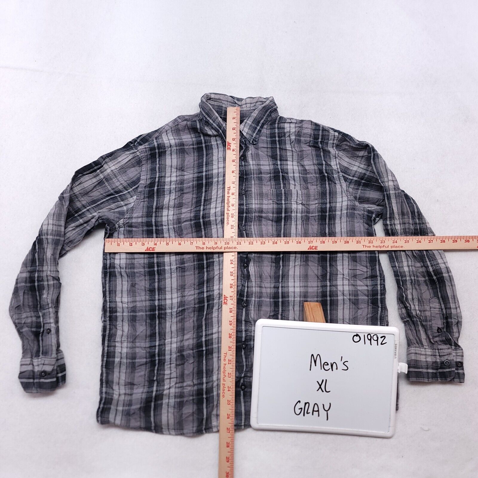 Merona Merona Madras Flannel Shirt Mens Size Extra Large XL Gray Size US XL / EU 56 / 4 - 6 Thumbnail