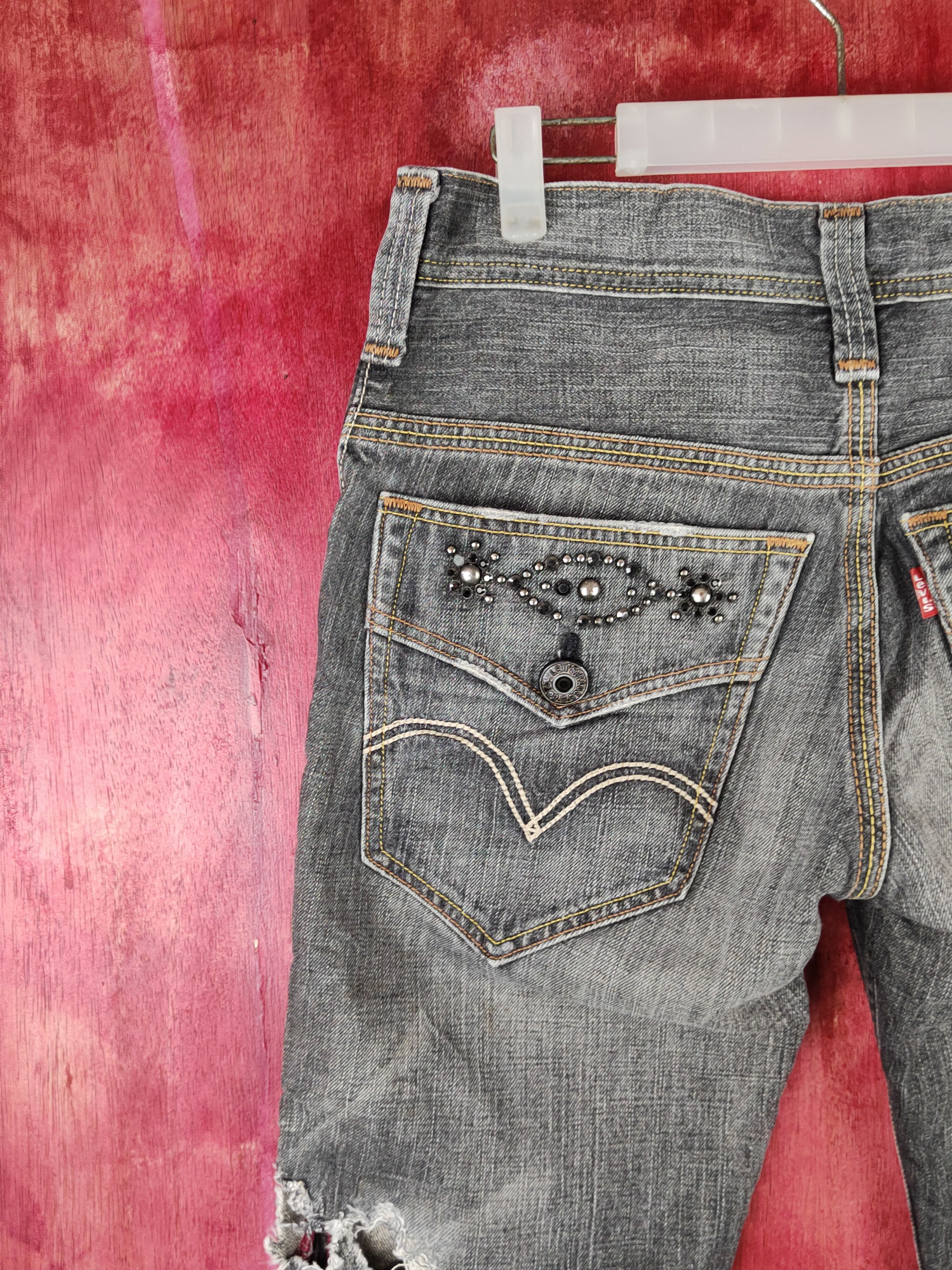 Levi's DL Levi's Black Faded Distressed vintage Denim #S1524 Size 30" / US 8 / IT 44 - 2 Thumbnail