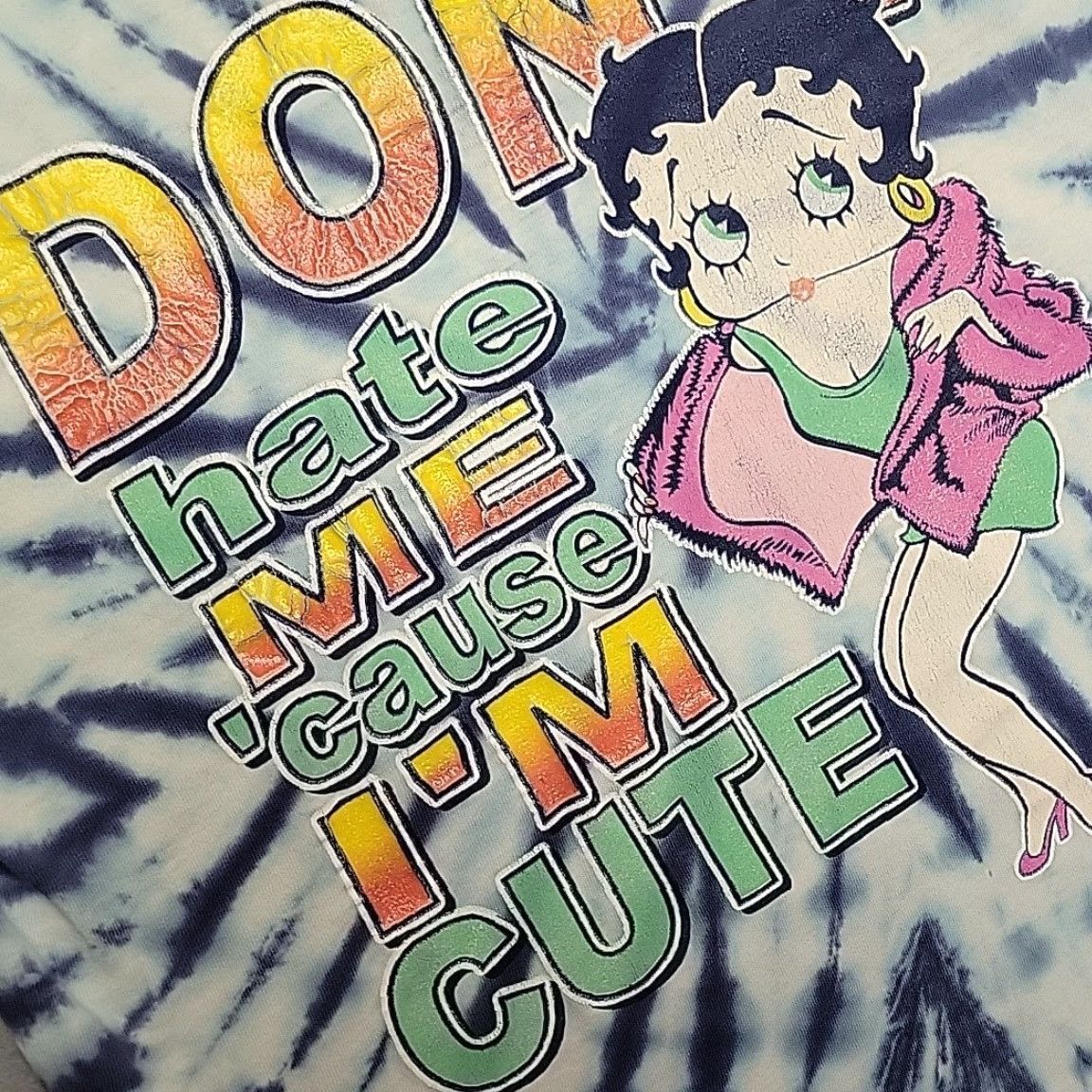 Vintage VINTAGE Betty Boop shirt Mens Small Blue Tie Dye Y2K Cartoon 2001 Womens? Mens? Size US S / EU 44-46 / 1 - 4 Thumbnail