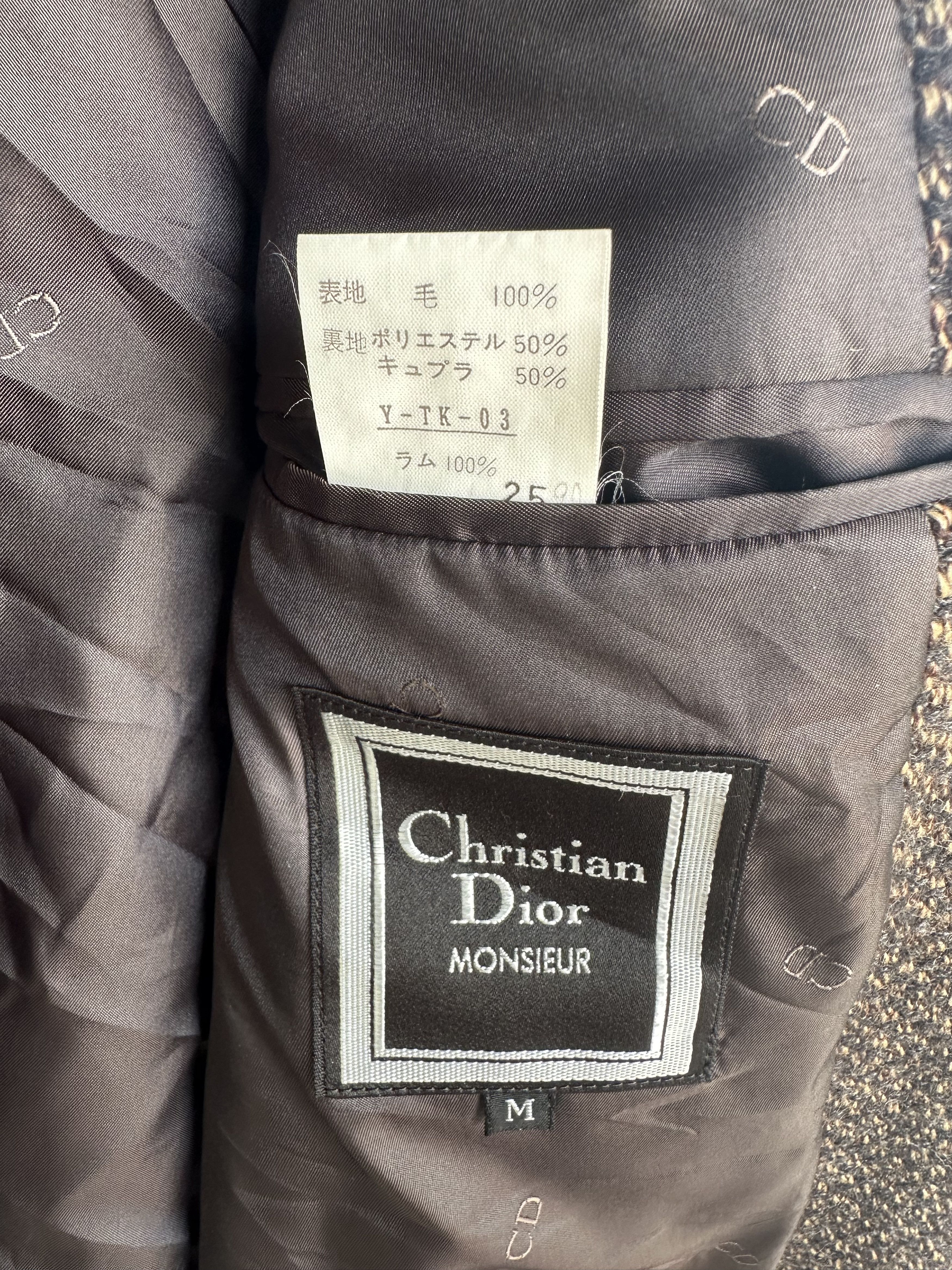 Christian Dior Monsieur Vintage 80s Christian Dior Monsieur Tweed Suit Coat Size 40S - 9 Thumbnail