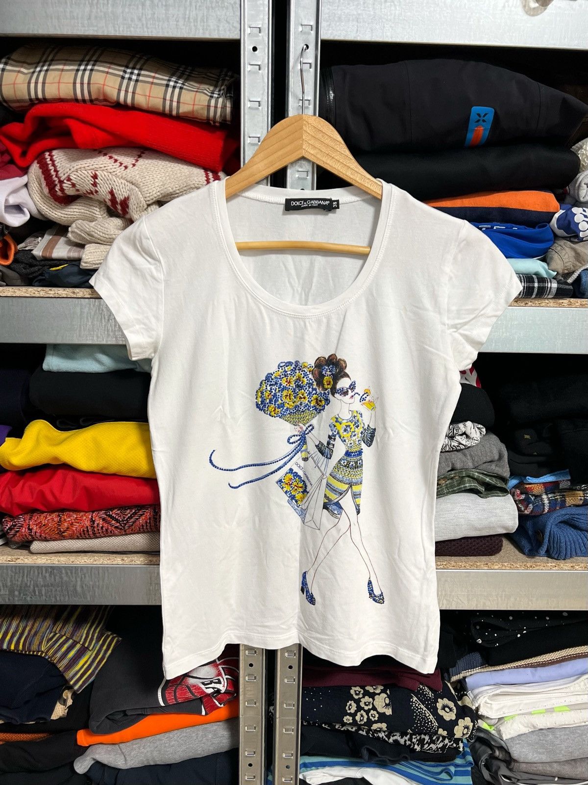 DOLCE & GABBANA T-shirt White Graphic Print Cotton Crew Neck