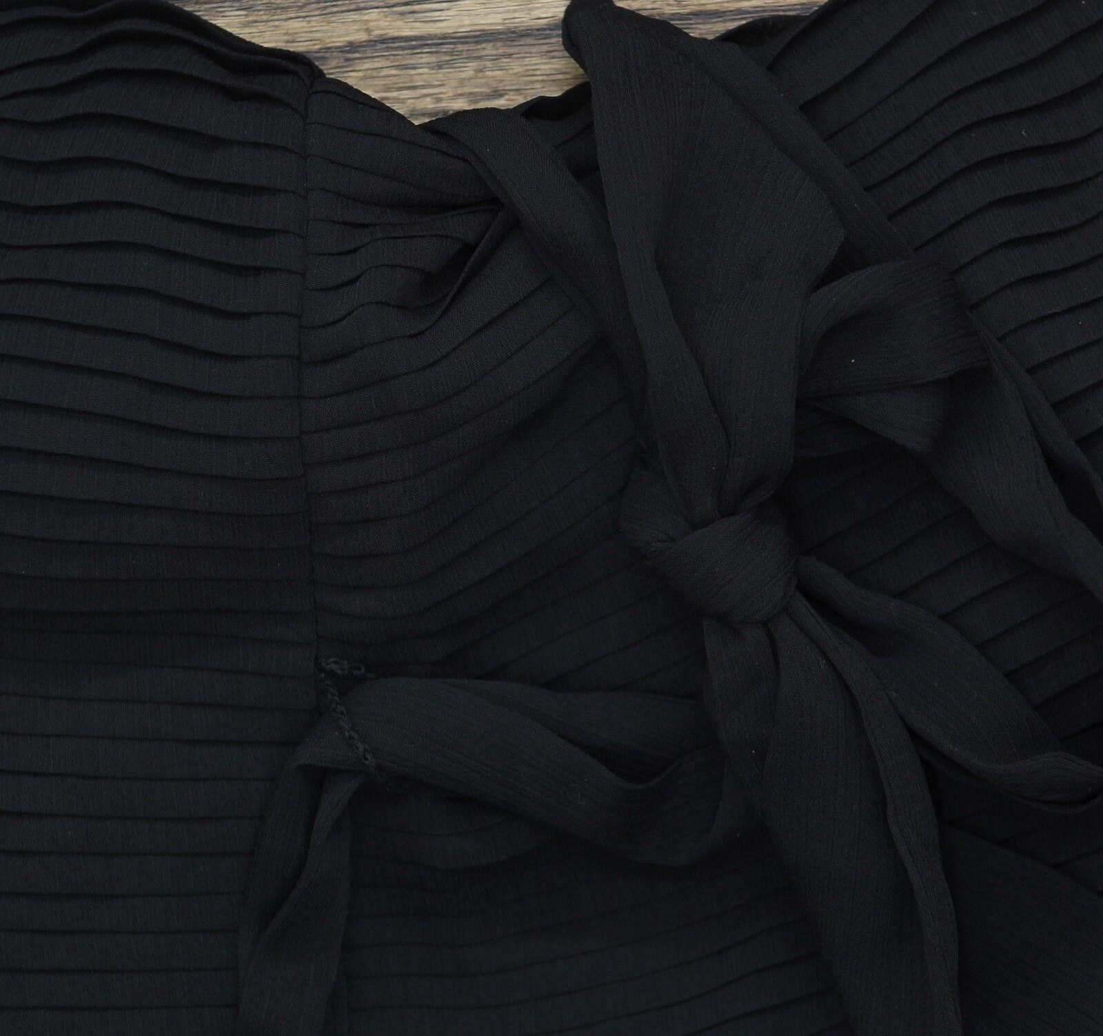 DKNY Dkny Dress Jewel Neck Pleated Mesh Dress Xd4ki694 Black 0p Size XS / US 0-2 / IT 36-38 - 6 Thumbnail