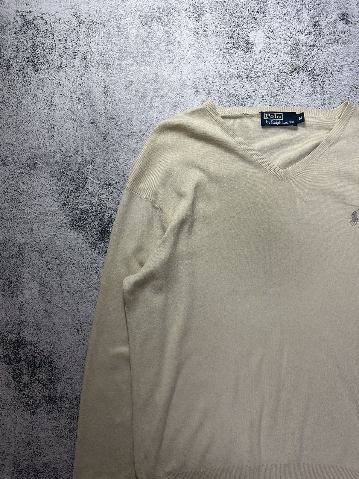 Polo Ralph Lauren Vintage Polo Ralph Lauren Sweater Beige Grey Logo Size US M / EU 48-50 / 2 - 2 Thumbnail