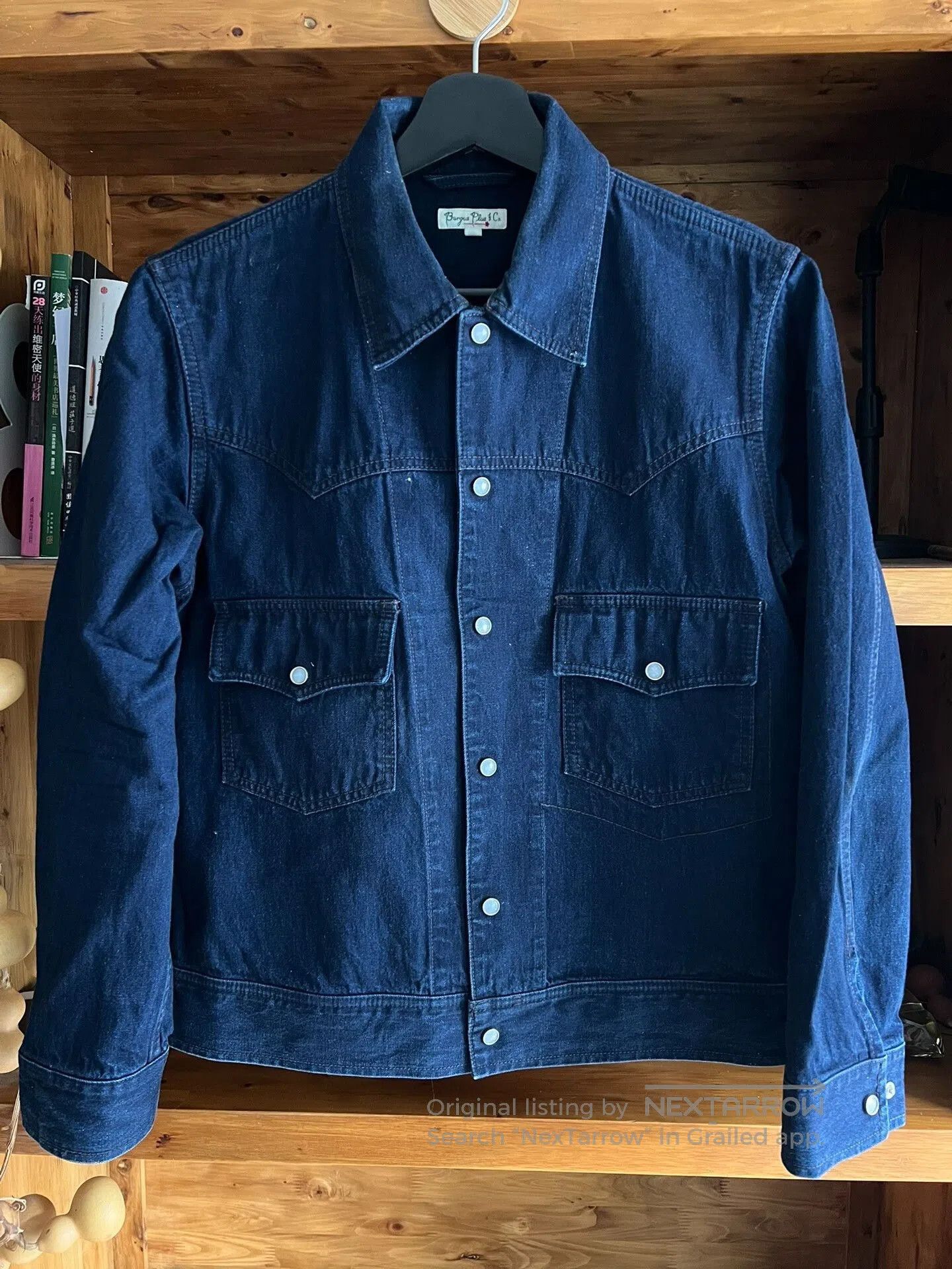 Burgus Plus blue dyed work jacket with gem buttons. Size US S / EU 44-46 / 1 - 1 Thumbnail