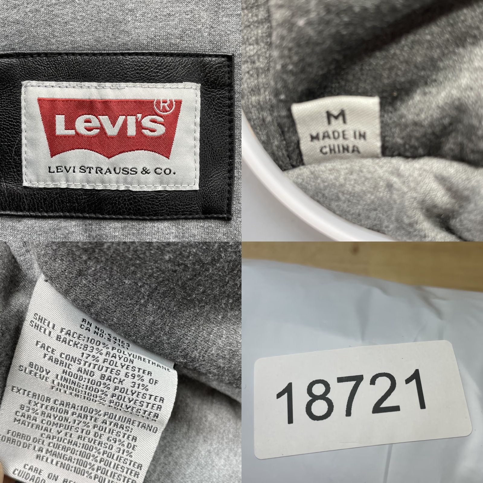 Levi's Levi's Hooded Vegan Leather Jacket Men's Medium Insulated Moto Streetwear Bomber Jacket Adult Regular Black 90s Western Repurposed? Size US M / EU 48-50 / 2 - 8 Thumbnail
