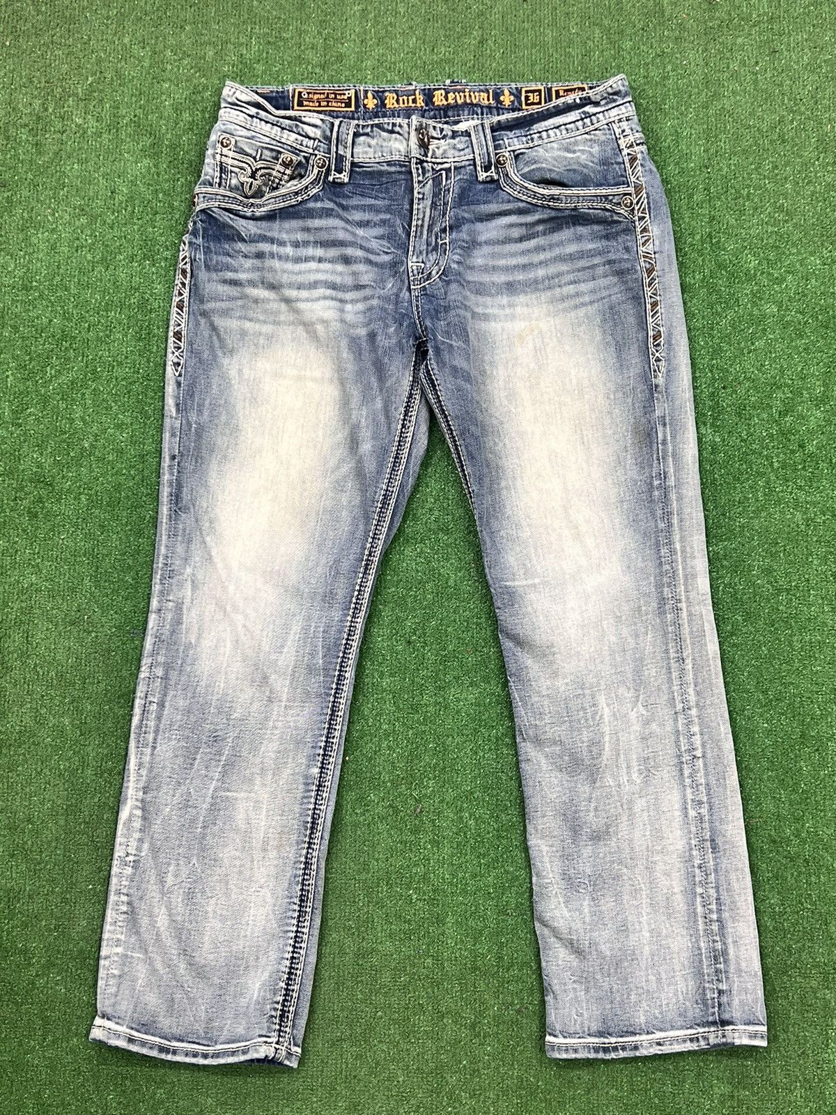 Rock Revival Y2k Rock Revival Remedy Straight Leg Jeans Size 36 - 3 Thumbnail