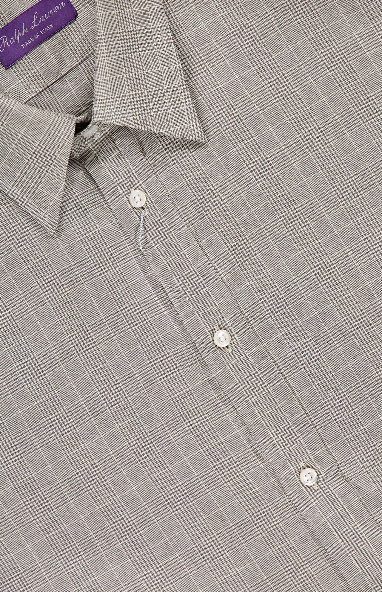 Ralph Lauren Purple Label Gray Cotton Glen Check Long Sleeve Sport Shirt $595 2x Size US XXL / EU 58 / 5 - 12 Thumbnail