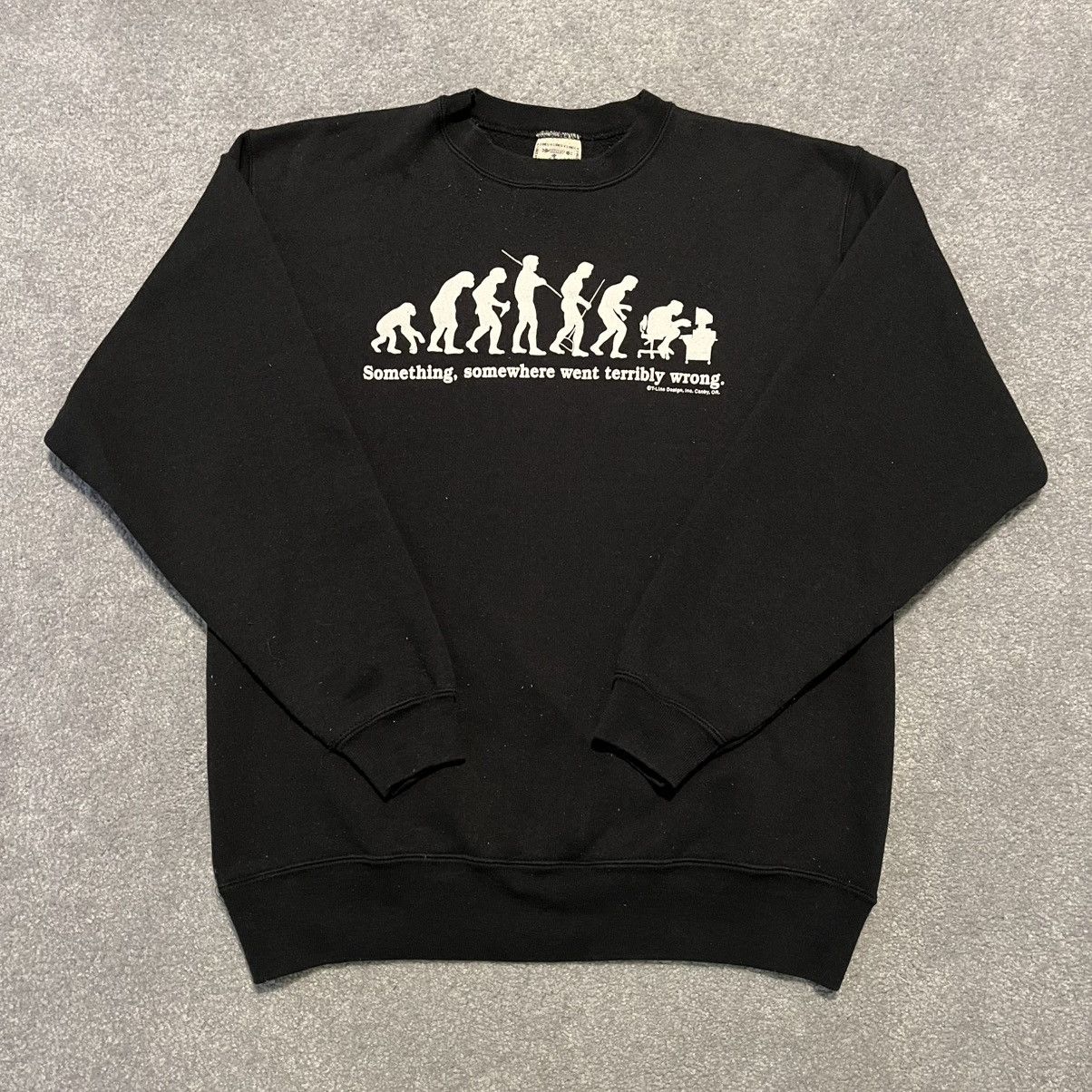 Vintage Vintage 1990s Darwin Something Somewhere Went Wrong Crewneck Size US L / EU 52-54 / 3 - 2 Thumbnail