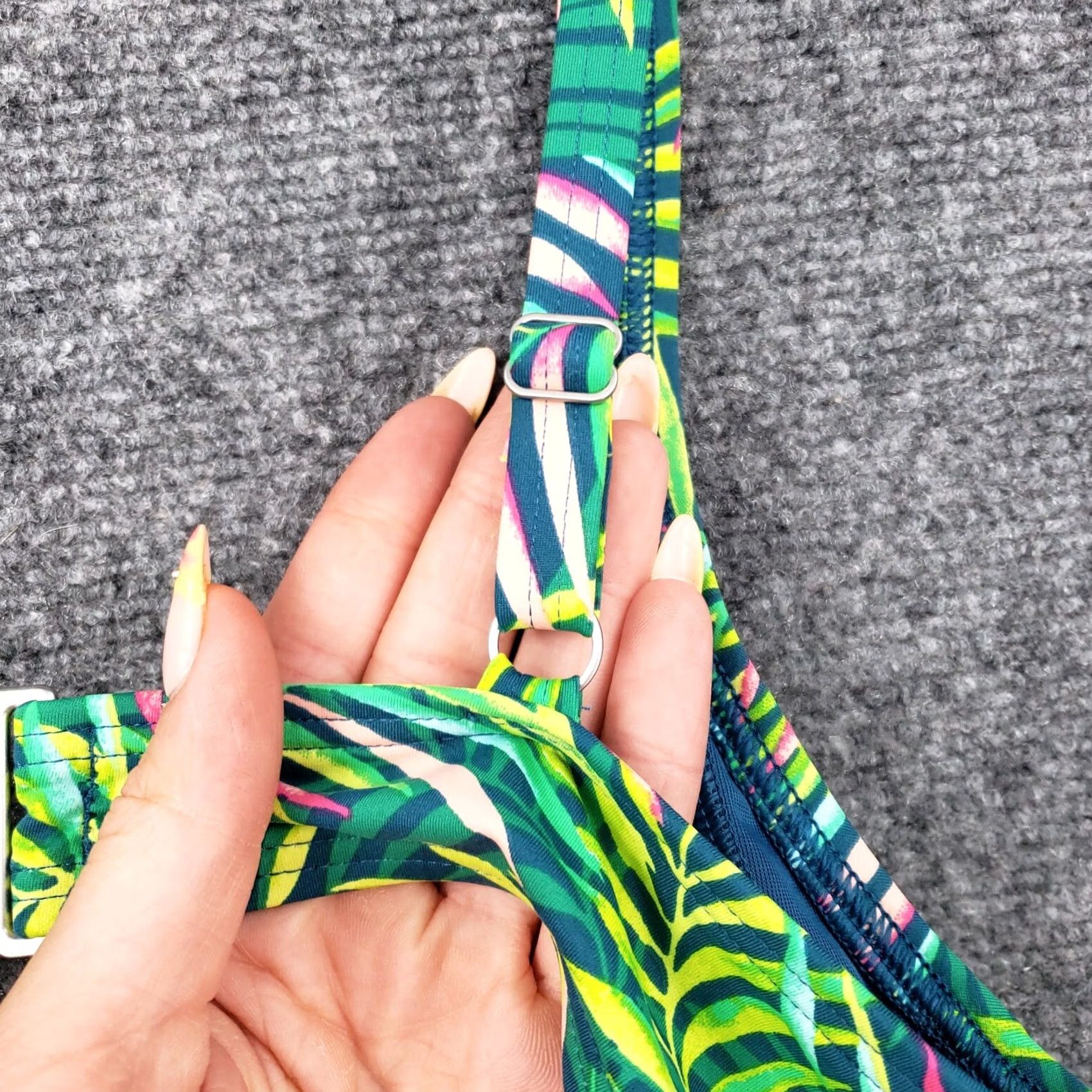 Lands' End Lands' End Bikini Top Women Green Underwired Spaghetti Strap Floral Palm Hawaiian Swimsuit 4 XS? Size S / US 4 / IT 40 - 5 Thumbnail