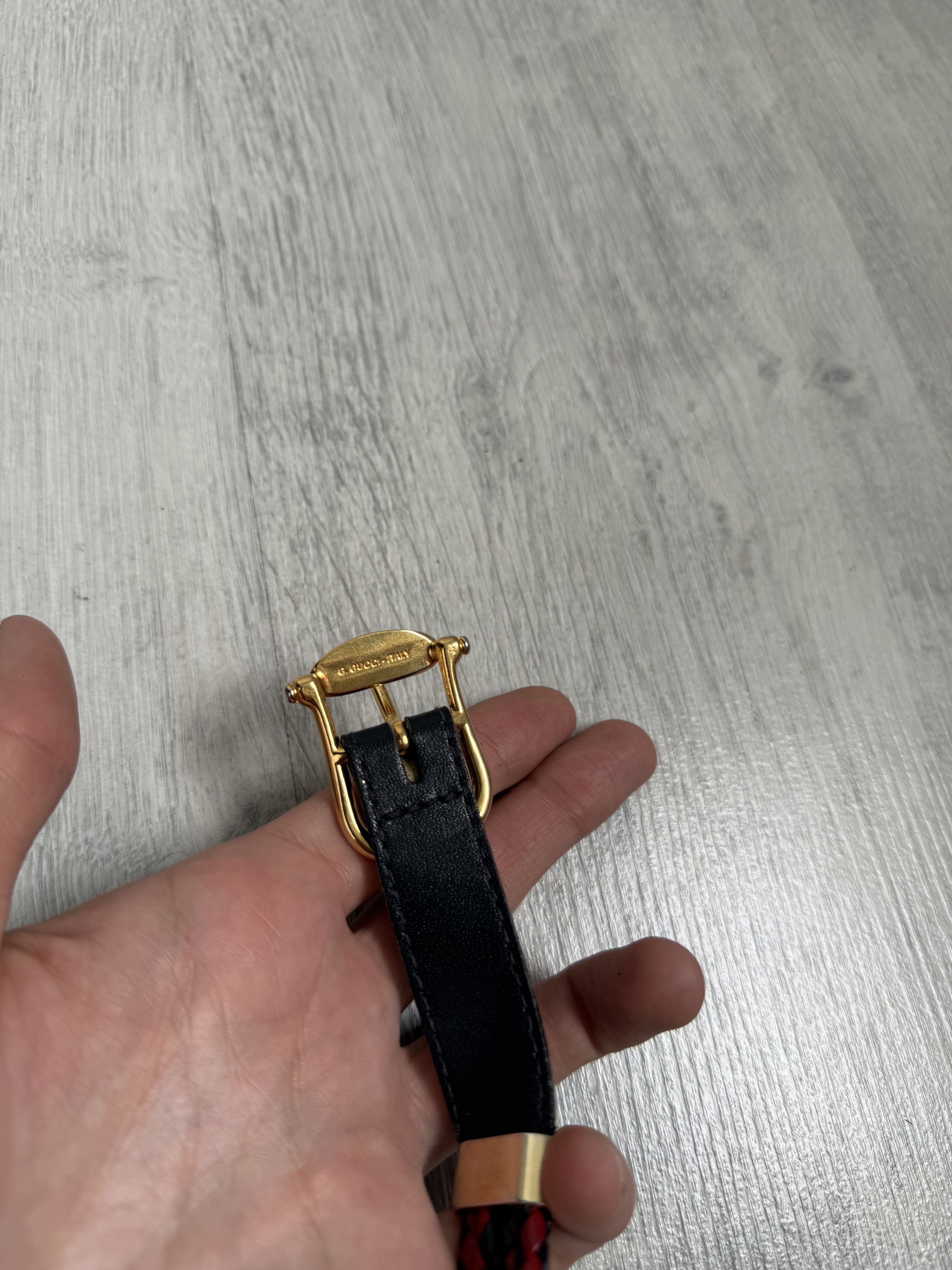 Gucci Vintage Gucci Braided Leather Belt Red Black Size ONE SIZE - 3 Thumbnail