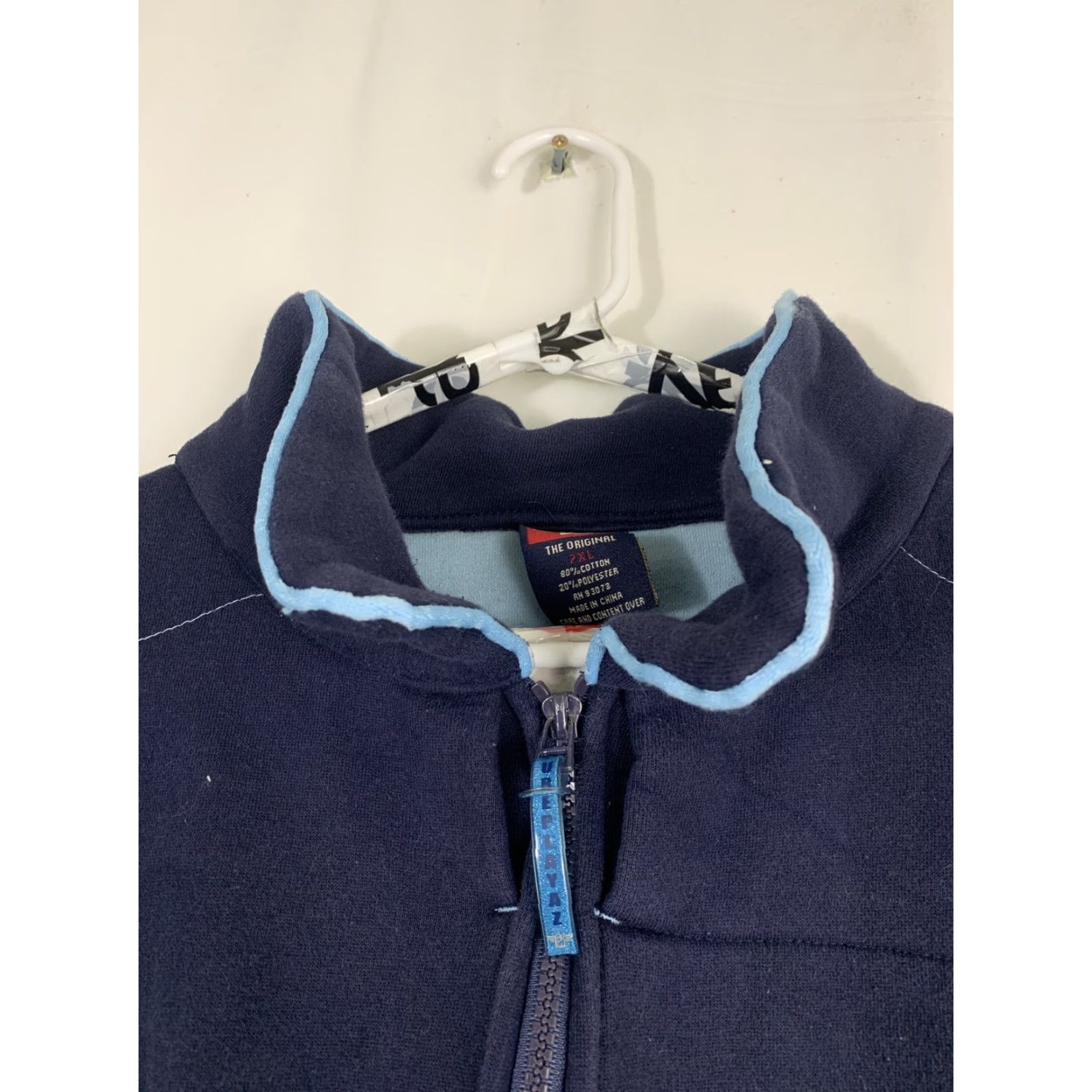 Vintage VINTAGE 90s Pure Playaz Mens 2XL Full Zip Bomber Jacket Blue Men’s Jacket Blue 90s Theme Size US XXL / EU 58 / 5 - 7 Thumbnail