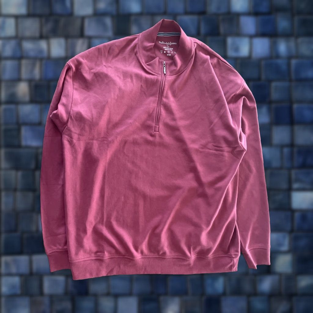 Vintage Bullock & Jones Sweatshirt 1/4 Zip Pullover Mens XL Wine Red 100% Pima Cotton Knit Mock Neck Golf City Preppy Vintage No Size US XL / EU 56 / 4 - 1 Thumbnail