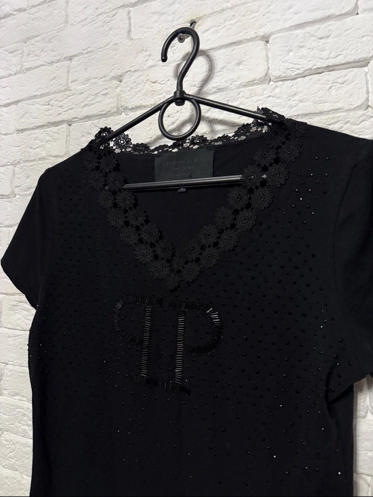 Philipp Plein Philipp Plein Couture Y2K Top Huge Logo Floral Pattern Sz L Size L / US 10 / IT 46 - 2 Thumbnail