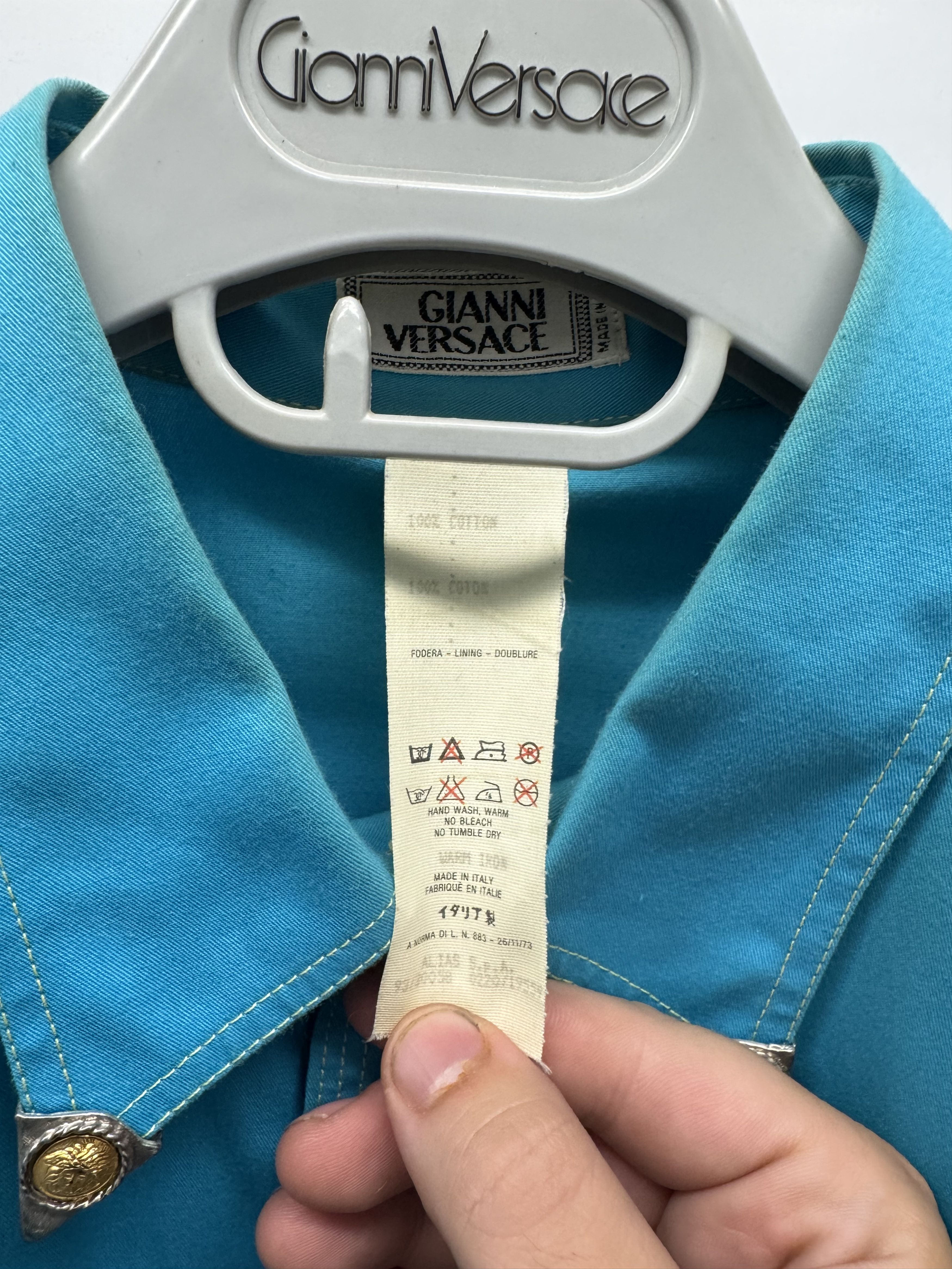 Versace Vintage Gianni Versace Turquoise Western Shirt Medusa Size US M / EU 48-50 / 2 - 4 Thumbnail