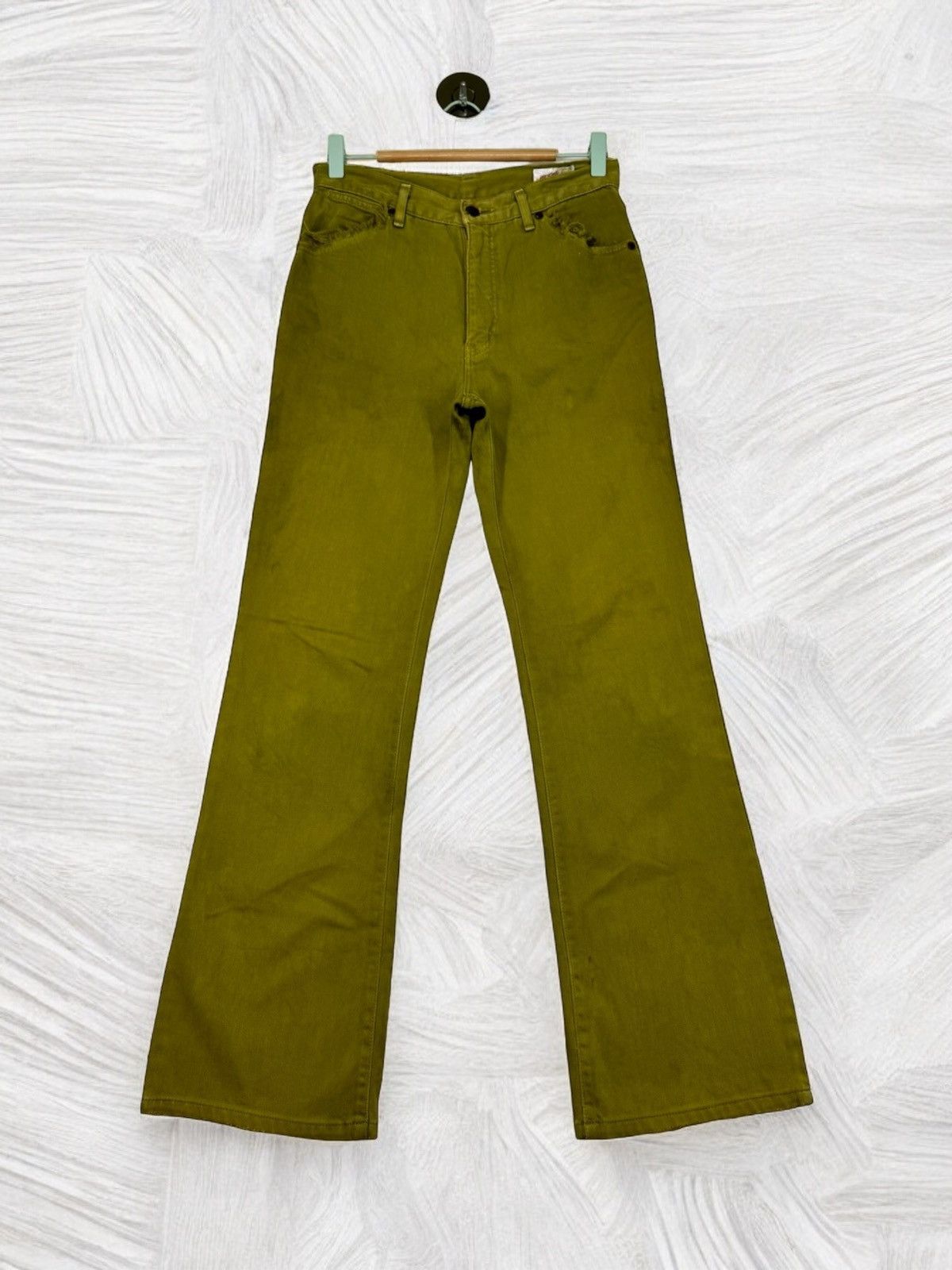 Japanese Brand FLARE BLUE BELL LADY WRANGLER GREEN BOOY CUT JEANS Size US 28 / EU 44 - 1 Thumbnail