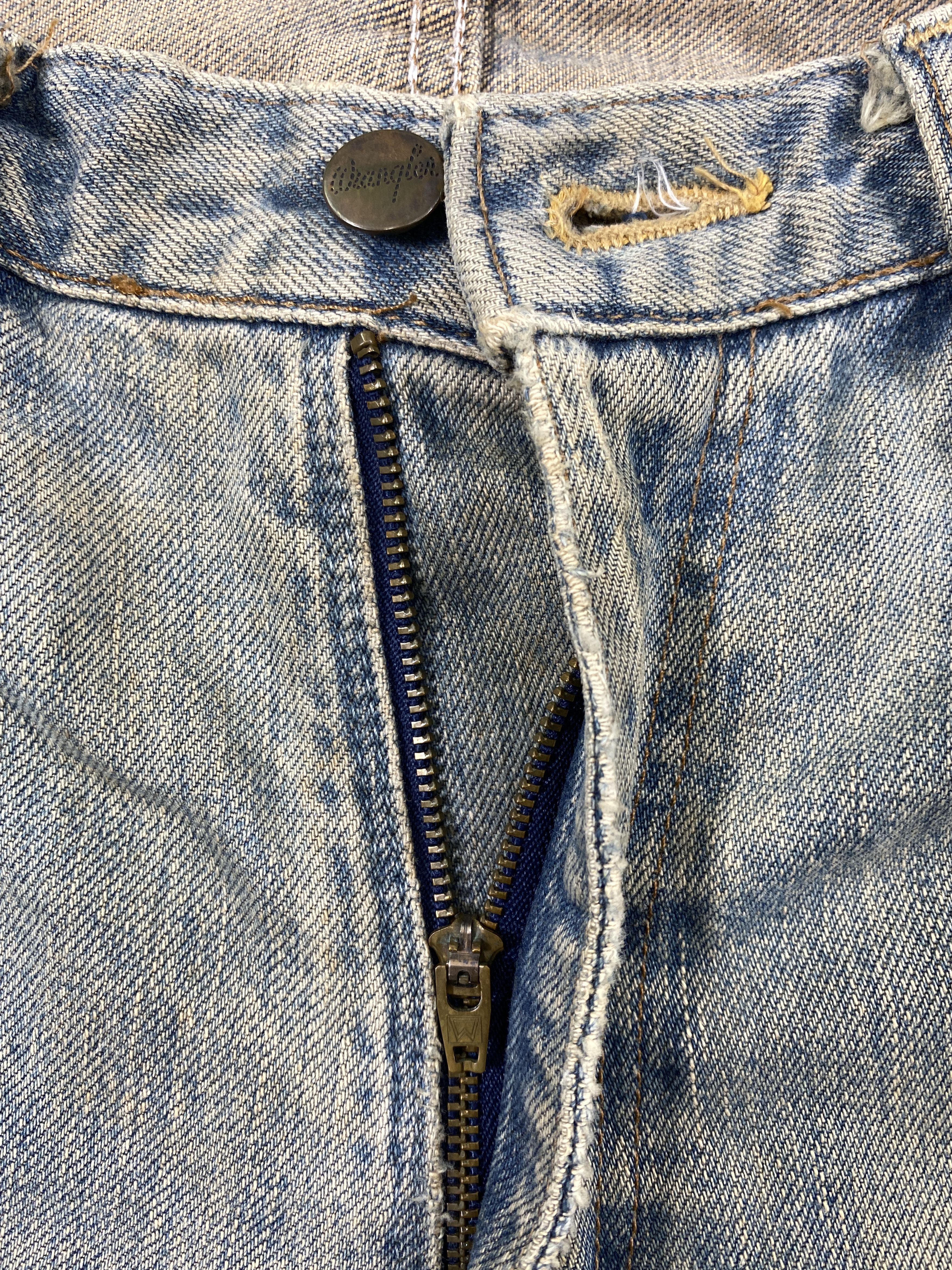 Japanese Brand Redline Dirty Used Blue Vintage Wrangler 28x30 Denim -JN1323 Size US 28 / EU 44 - 6 Thumbnail