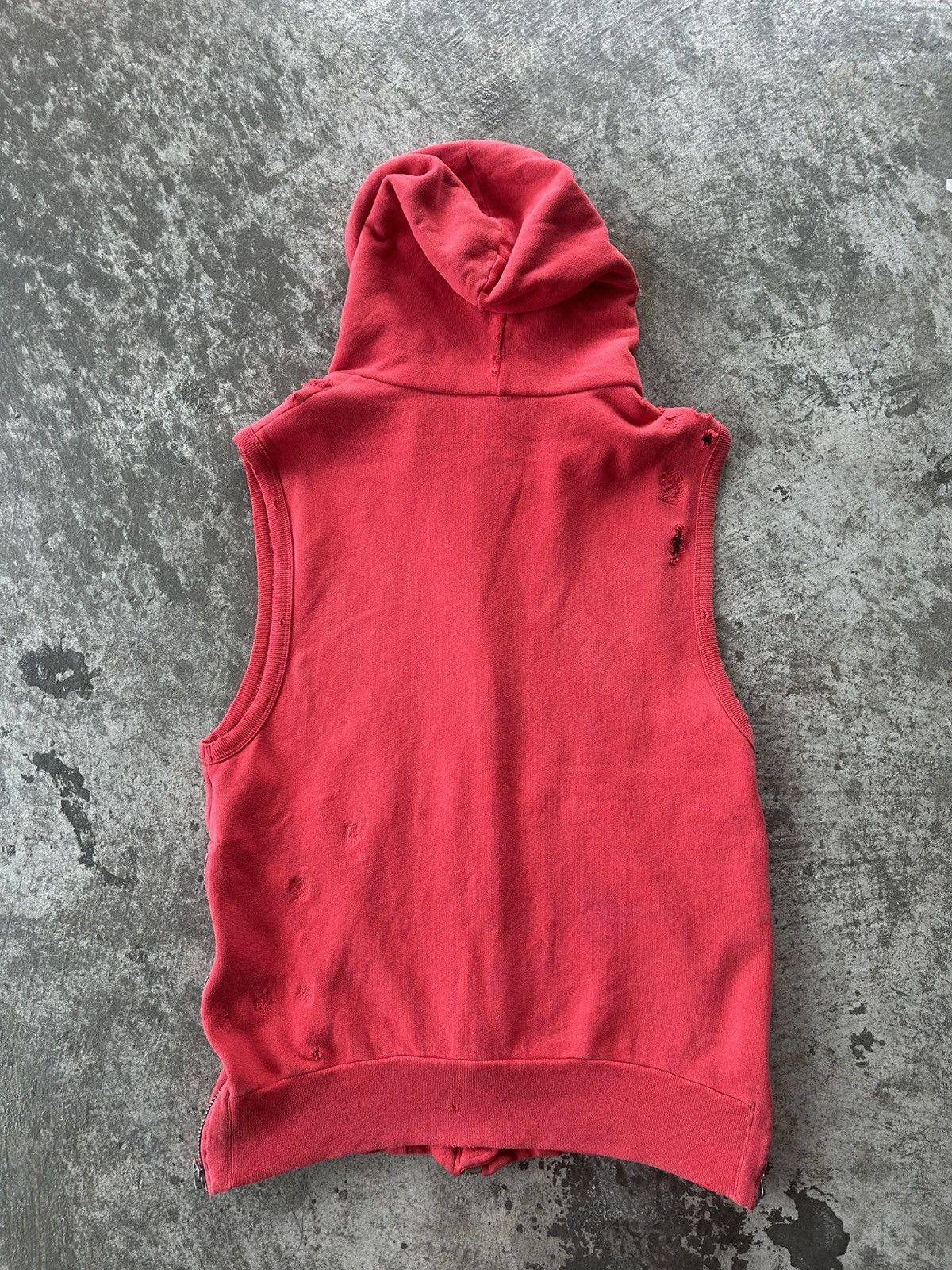 Balmain Decarnin Balmaim Homme SS10 Red Sleeveless Hoodie Size US S / EU 44-46 / 1 - 5 Thumbnail
