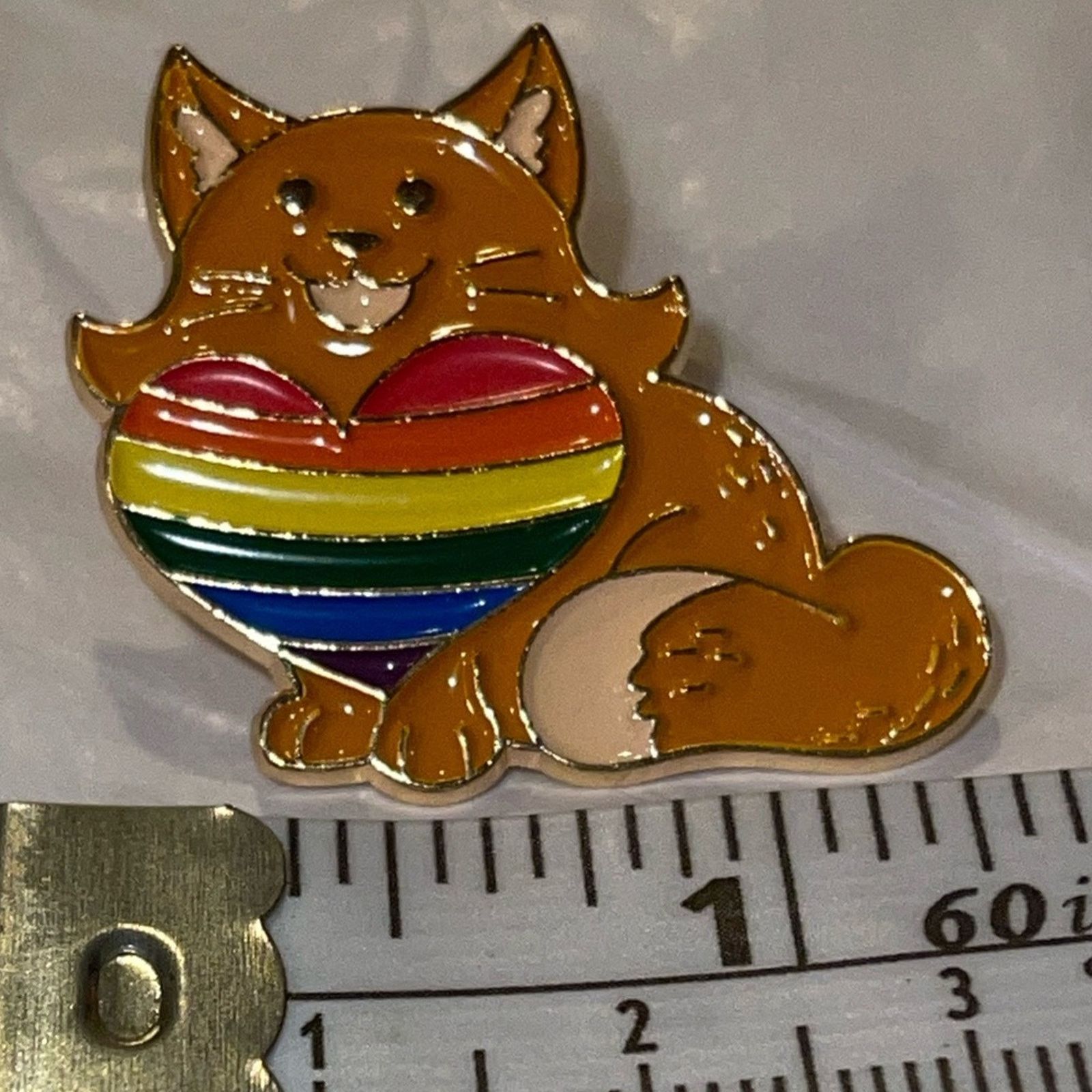 Other Rainbow Heart Cat Pin Brooch Size ONE SIZE - 1 Preview