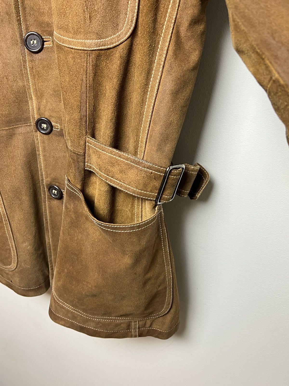 Giorgio Armani armani y2k archive chore work leather jacket Size US L / EU 52-54 / 3 - 5 Thumbnail