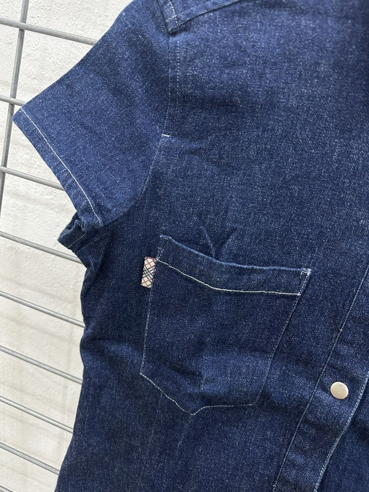 Burberry Rare And Beautiful Burberry Denim Double Pocket Work Shirt Size S / US 4 / IT 40 - 5 Thumbnail