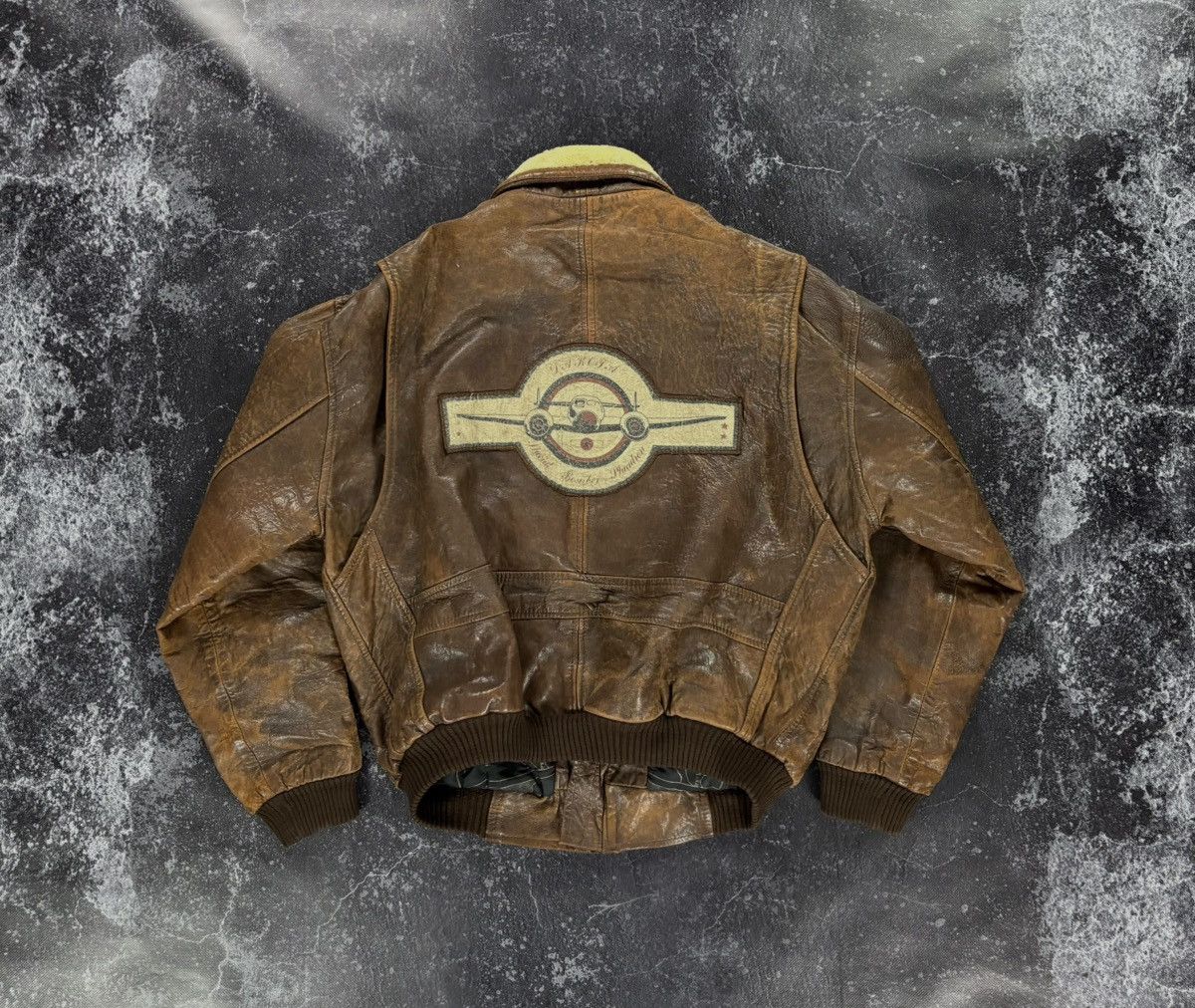 Vintage Avirex style leather bomber jacket Size US L / EU 52-54 / 3 - 1 Thumbnail