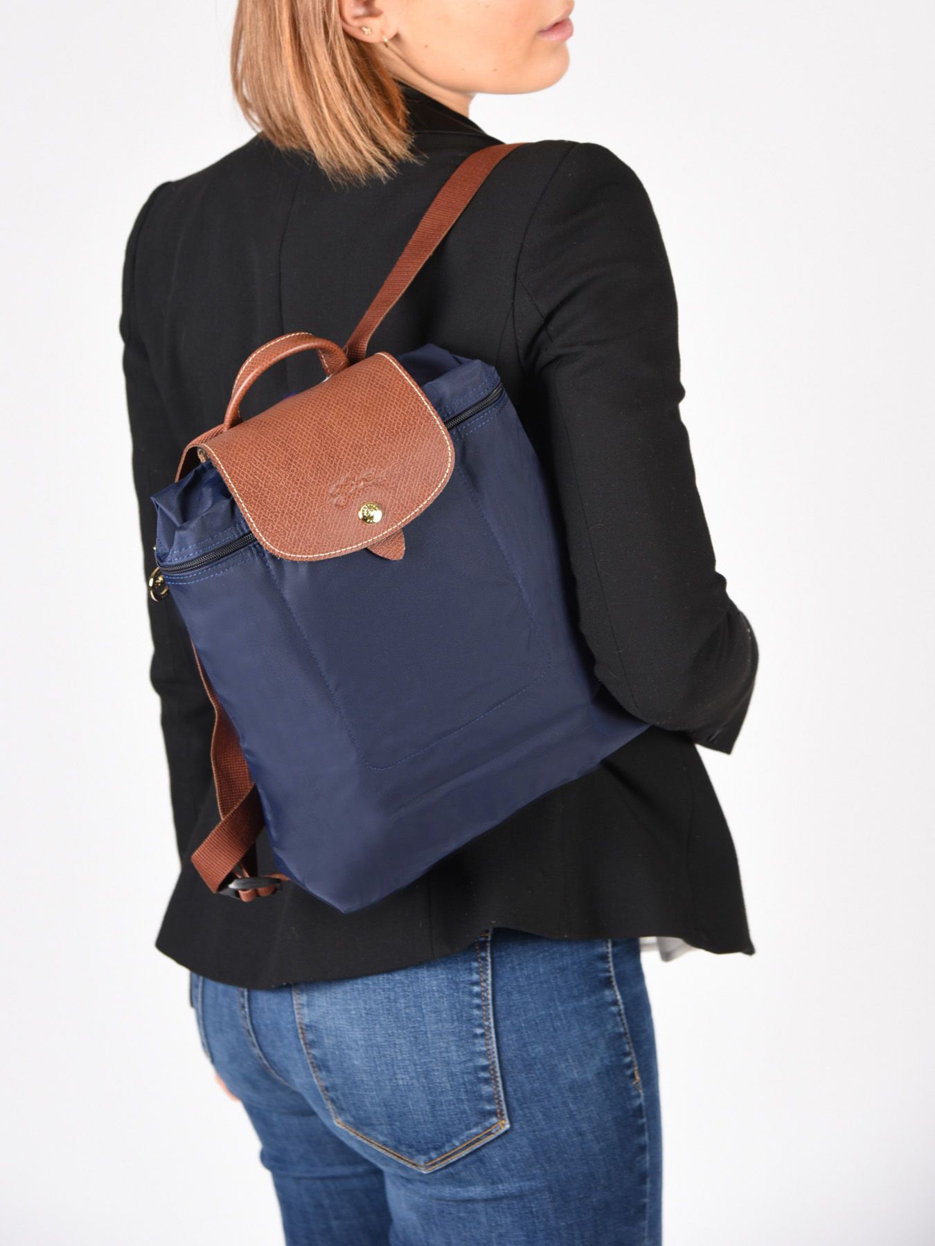 Longchamp Longchamp Le Pliage Blue Nylon Backpack Bag Size ONE SIZE - 1 Thumbnail