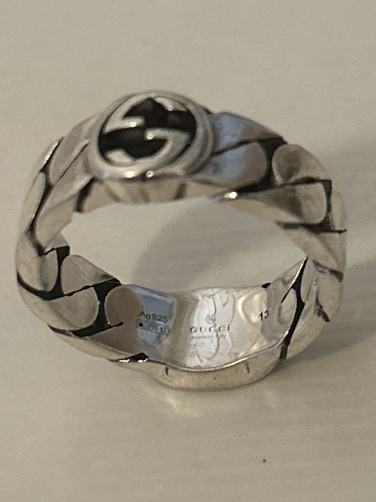 Gucci Gucci Sterling Silver Interlocking Ring Ag 925 678656 Size ONE SIZE - 5 Thumbnail