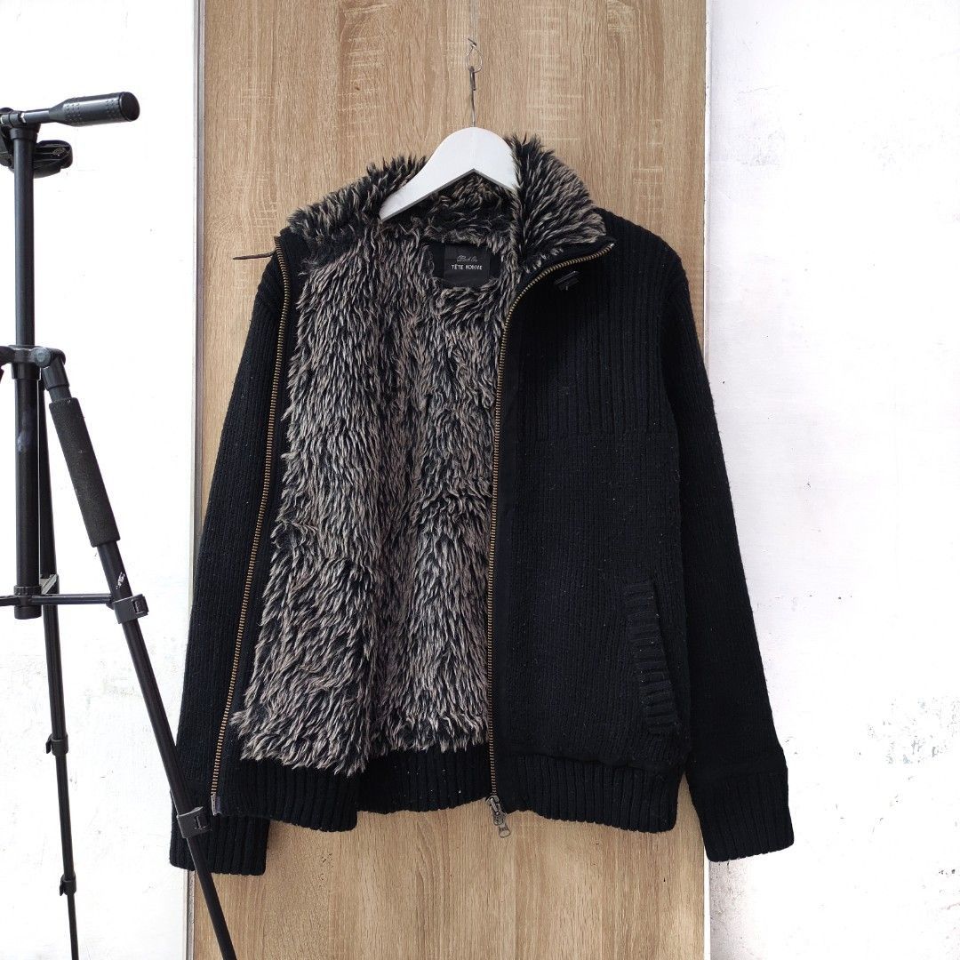 Issey Miyake × Tete Homme Tete home knit fur jacket Size US M / EU 48-50 / 2 - 3 Thumbnail