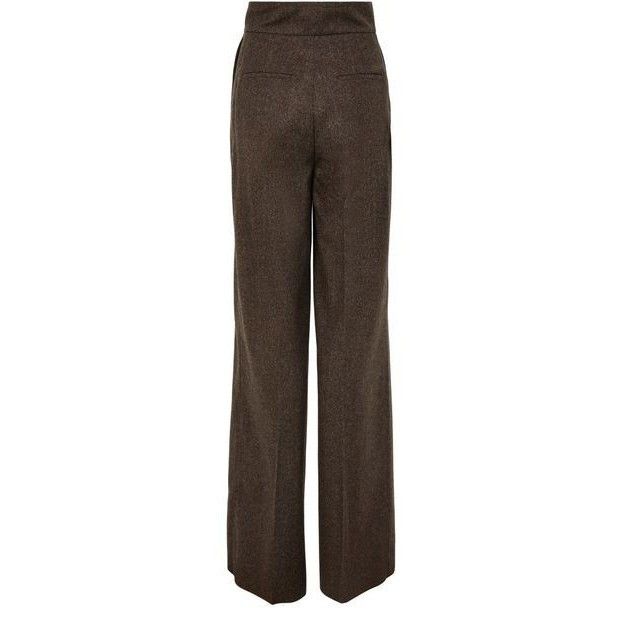 Max Mara MAX MARA Billy Wide Leg Brown Wool Pants New And Authentic ( Size 28" / US 6 / IT 42 - 2 Thumbnail