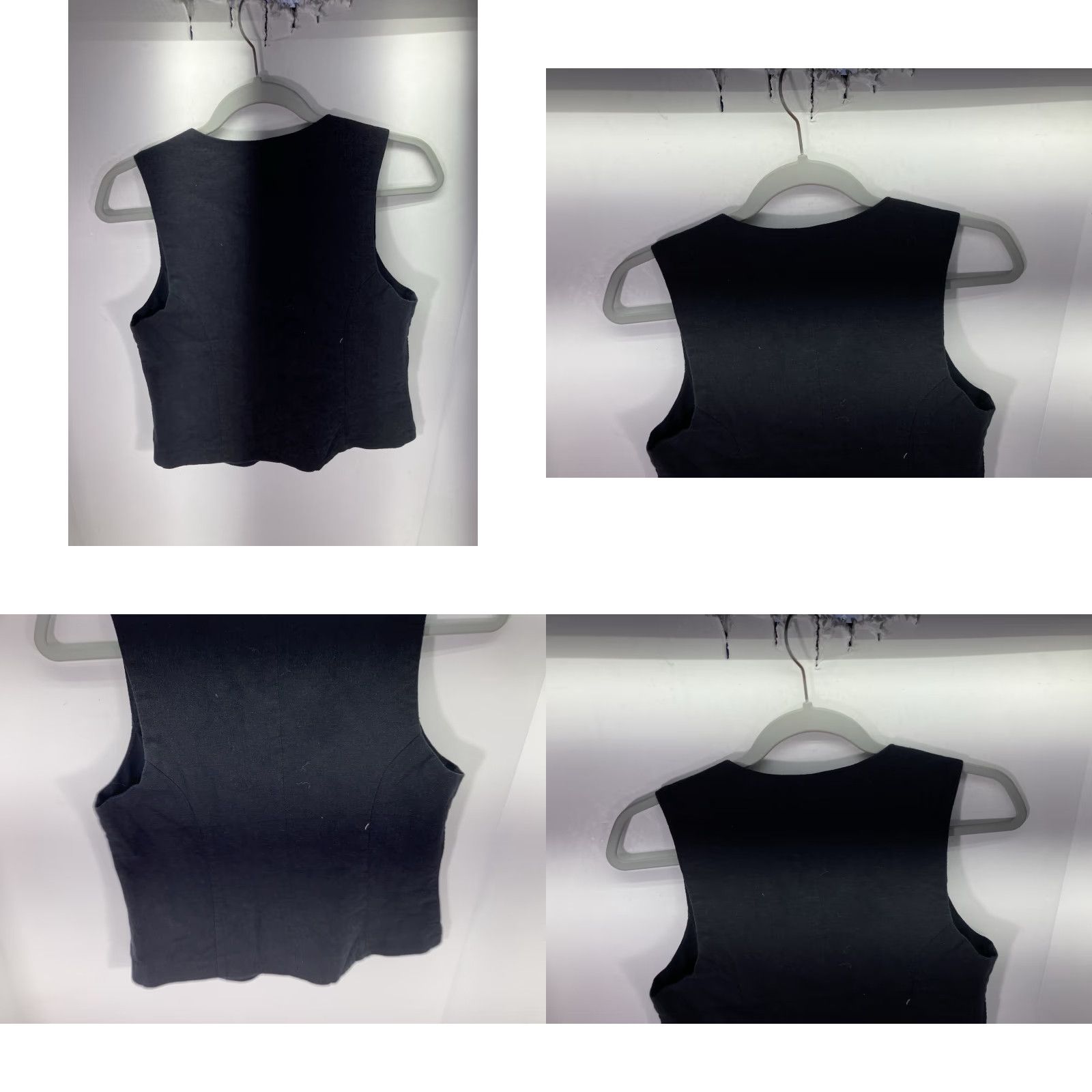 Express Express Linen Vest Womens Size Small Black Button Front V-Neck Classic Look NWT Size S / US 4 / IT 40 - 8 Thumbnail