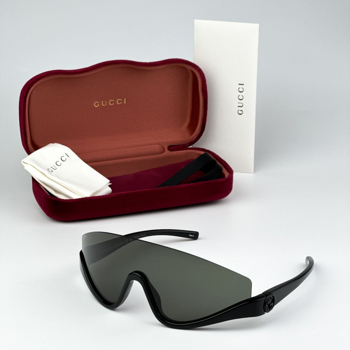 Gucci NEW Gucci GG1650S 001 Unisex Shield Mask Sunglasses Size ONE SIZE - 8 Thumbnail