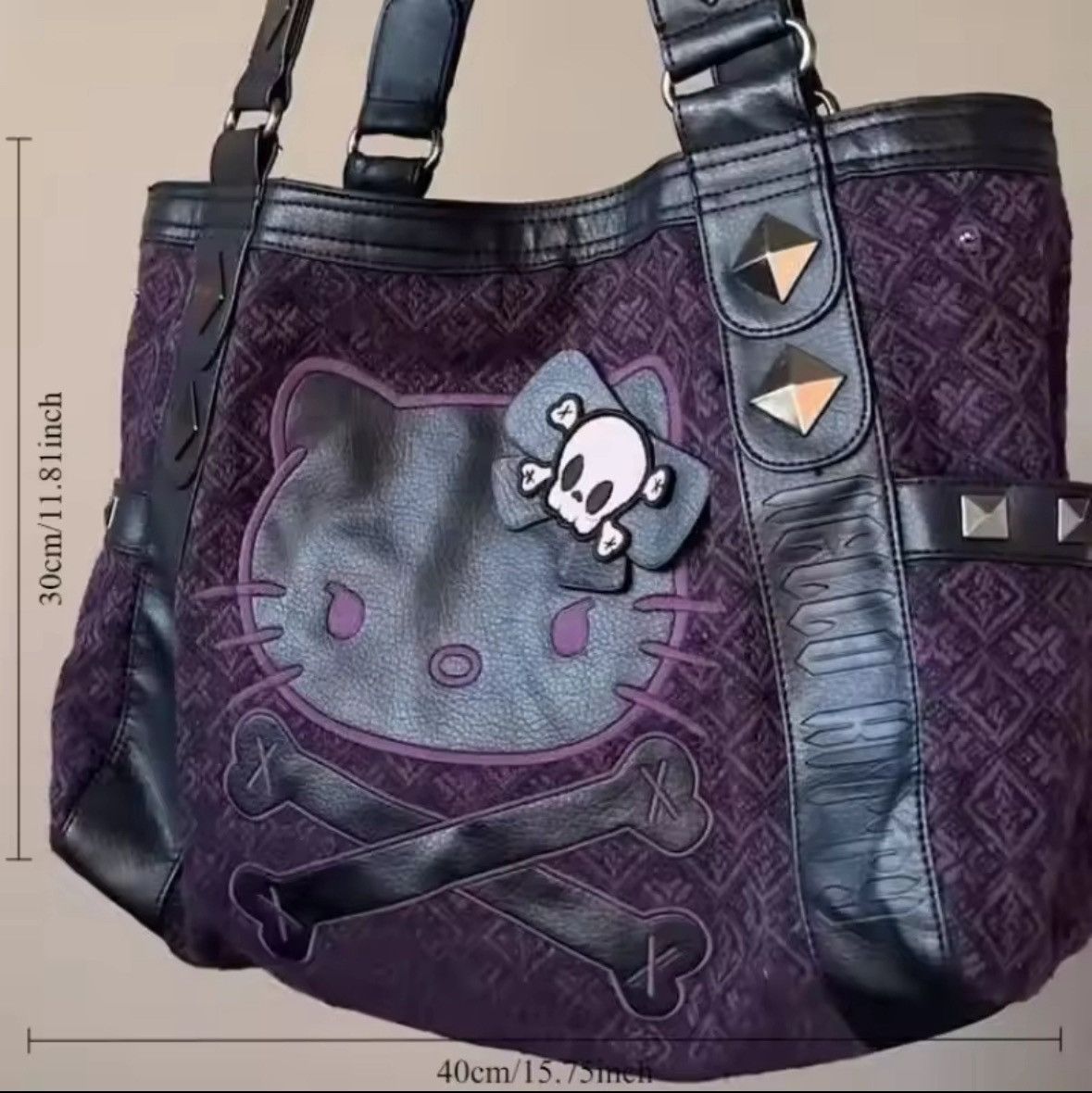 Other Hello Kitty Vintage Purple Handbag Y2K Gothic Style Size ONE SIZE - 3 Thumbnail