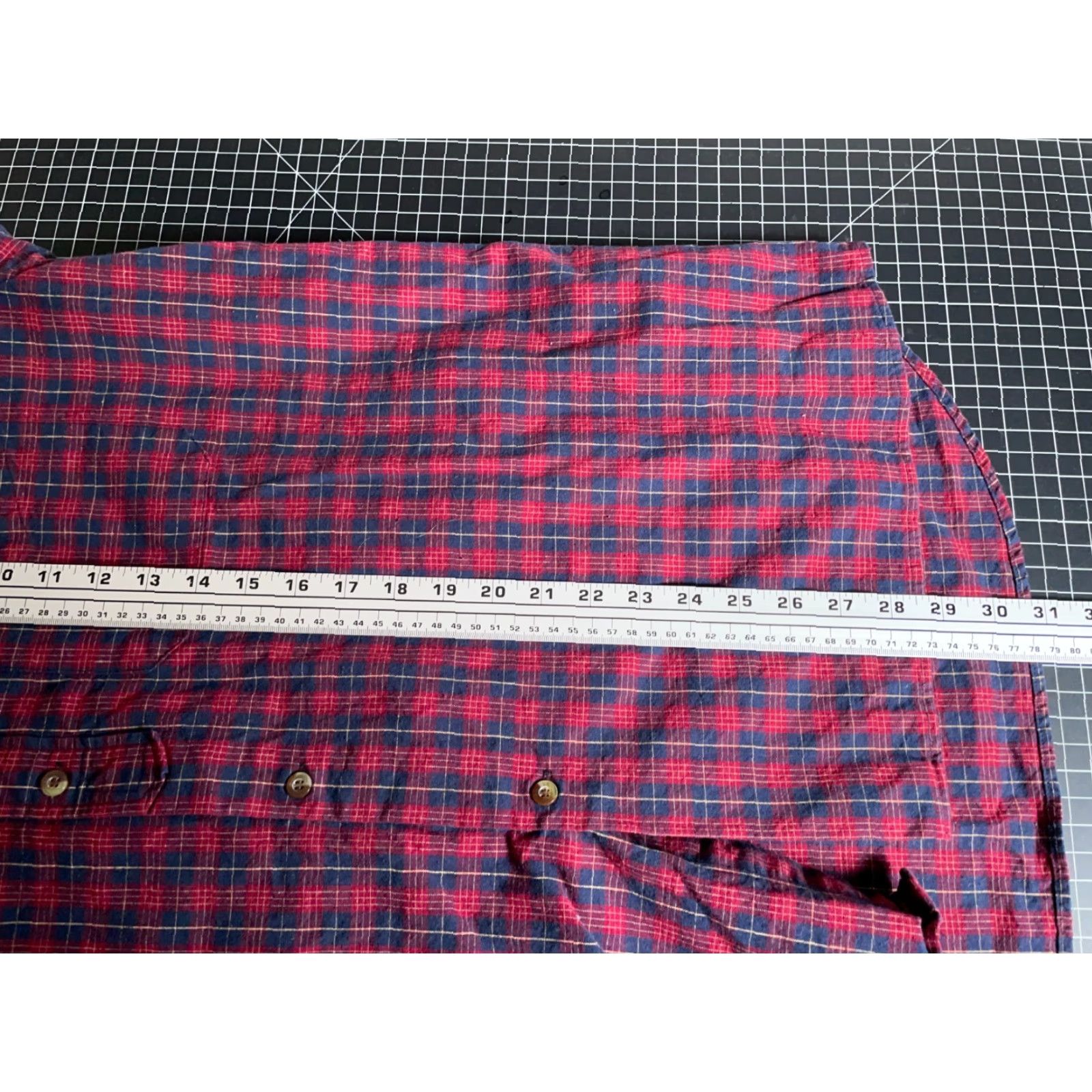 Lee Lee Valley Ireland Grandfather Shirt Men L Red Blue Plaid Band Collar Flannel Cotton Button-Up Long Sleeve Christmas? Size US L / EU 52-54 / 3 - 6 Thumbnail