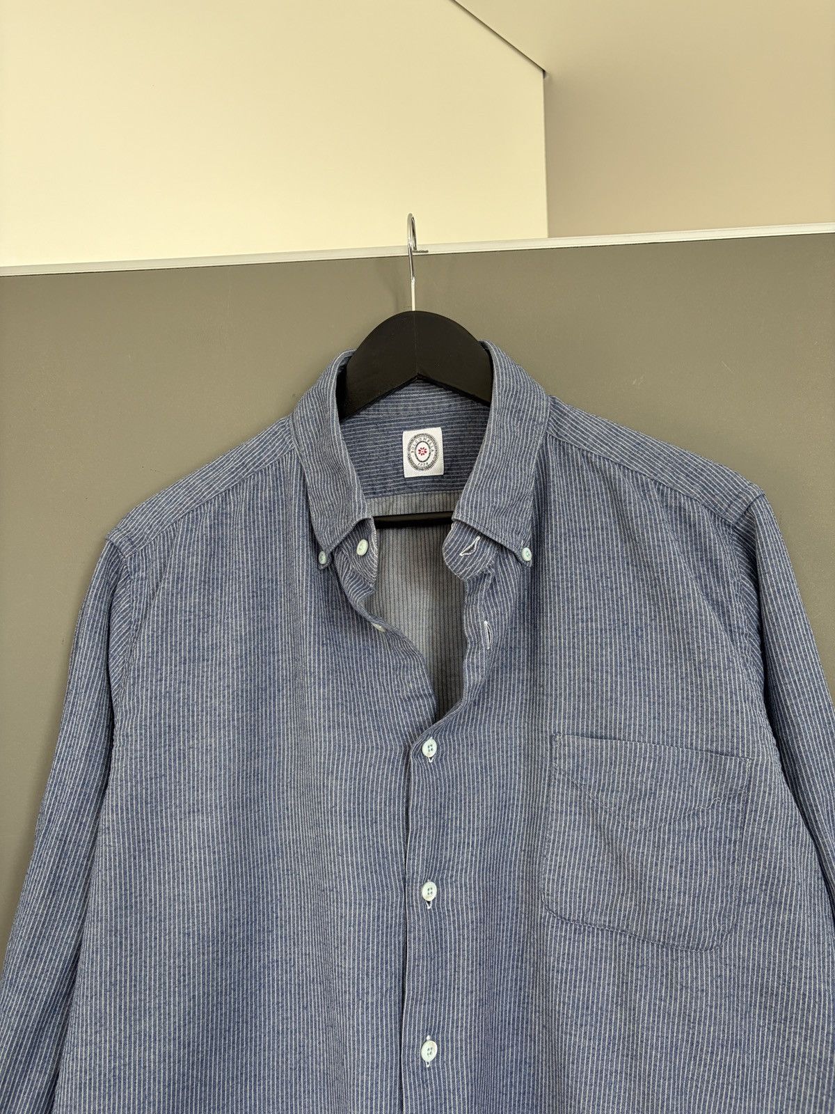 Other Bolzonella Blue Pinstripe Cotton Supersoft Shirt Size US L / EU 52-54 / 3 - 5 Thumbnail
