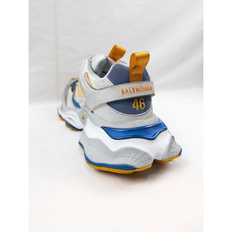 Balenciaga o1rshd1 Cargo Suede Low-Top Sneakers White/Grey/Orange/Blue Size US 12 / EU 45 - 12 Thumbnail