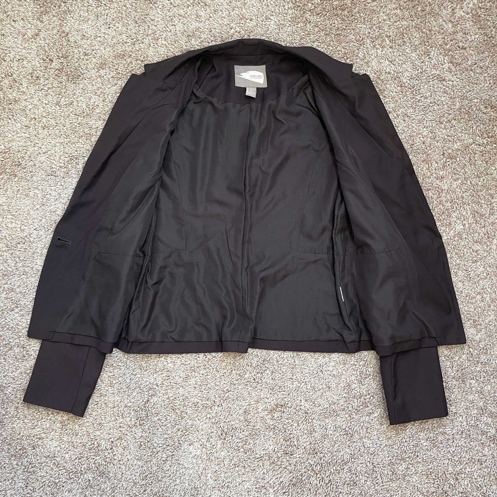 Forever 21 Forever 21 Contemporary Brown Blazer Suit Jacket Pockets XS Size XS / US 0-2 / IT 36-38 - 14 Thumbnail