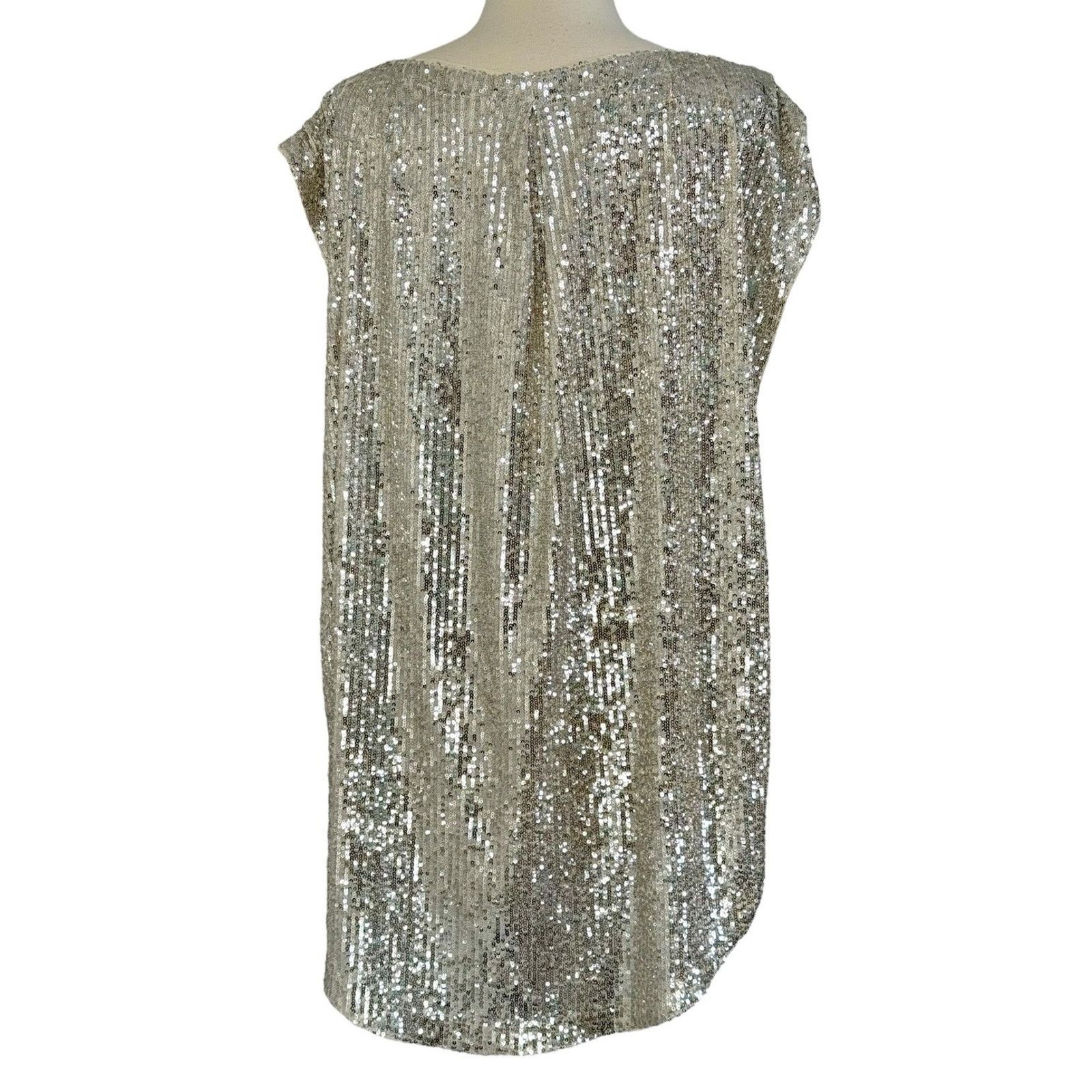 Free People FREE PEOPLE Shine Time Live Gold Silver Sequin Tunic Size XS Size XS / US 0-2 / IT 36-38 - 9 Thumbnail