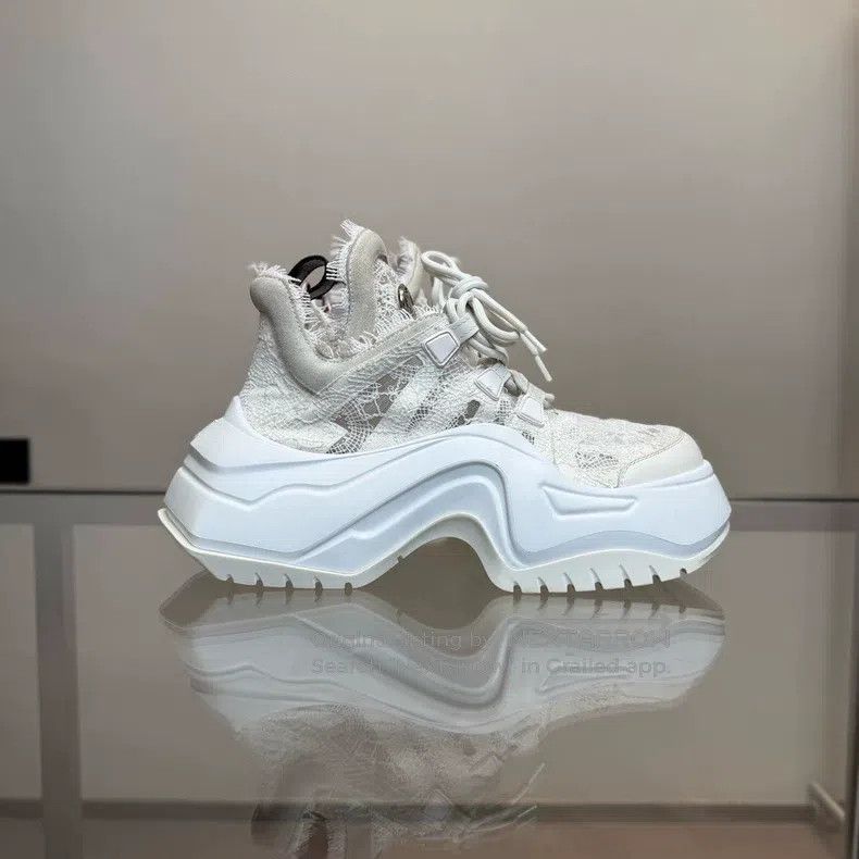 Louis Vuitton Louis Vuitton Archlight 2.0 White Silk Cutout Platform Arc Size US 8.5 / IT 38.5 - 5 Thumbnail