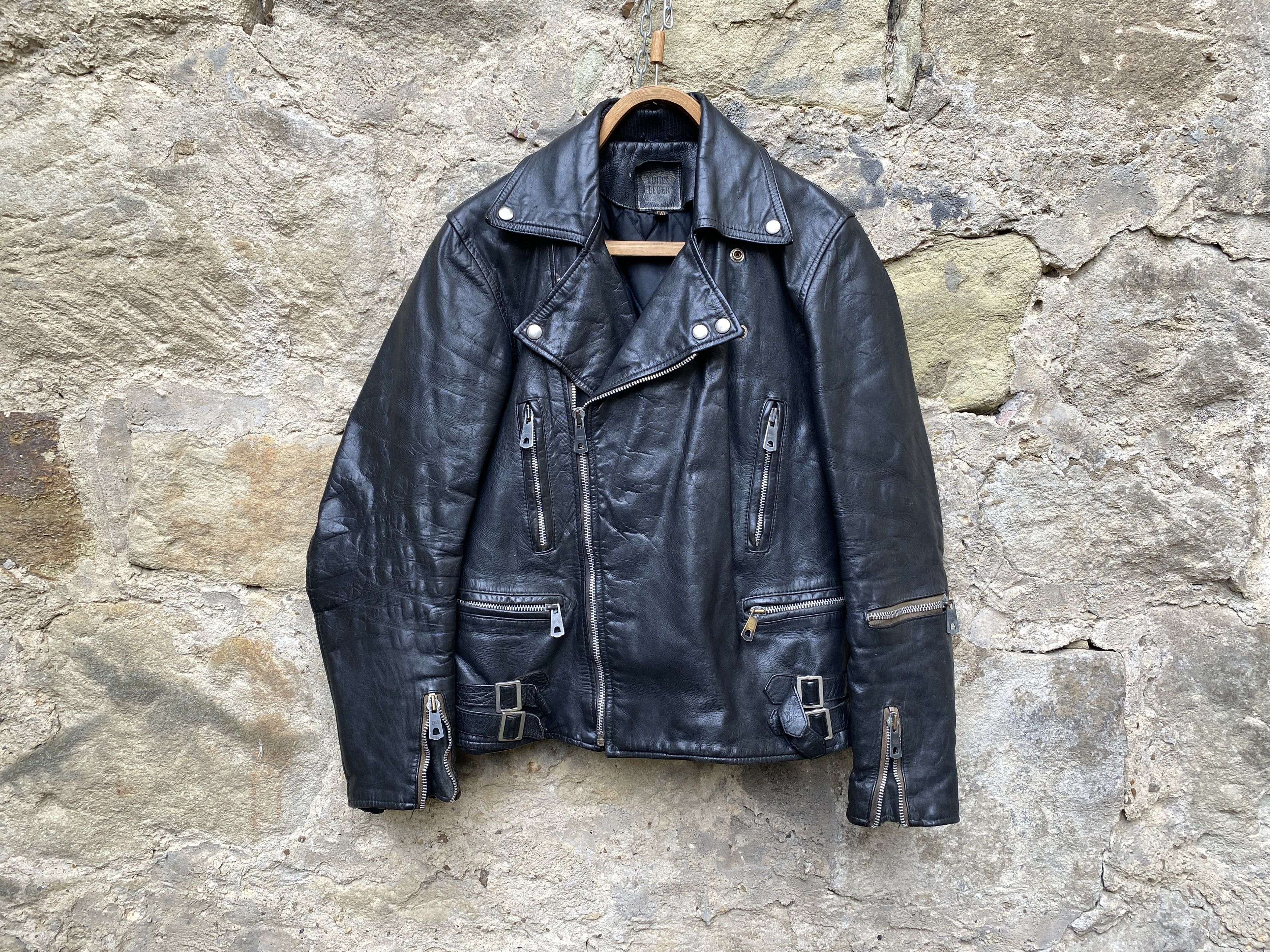 Vintage VINTAGE 80's AMI LONDON LEATHER MOTORCYCLE JACKET | Grailed